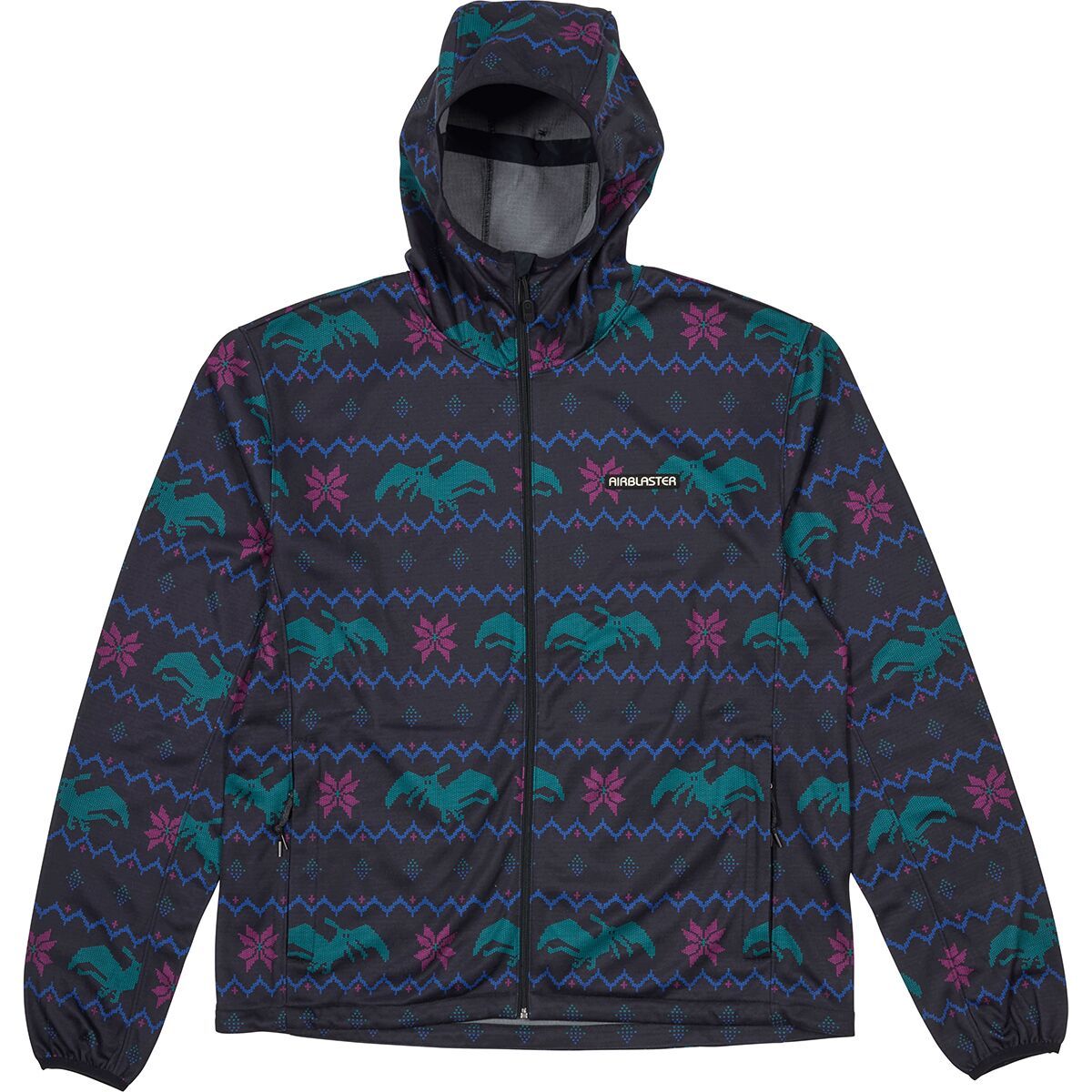 Airblaster Men's Transit Fleece Hoodie in Teal Terry Xmas - Size: Small