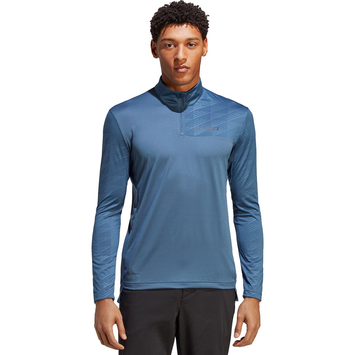 Adidas TERREX Men's Terrex Multi 1/2-Zip Long-Sleeve Shirt in Wonder Steel - Size: Small