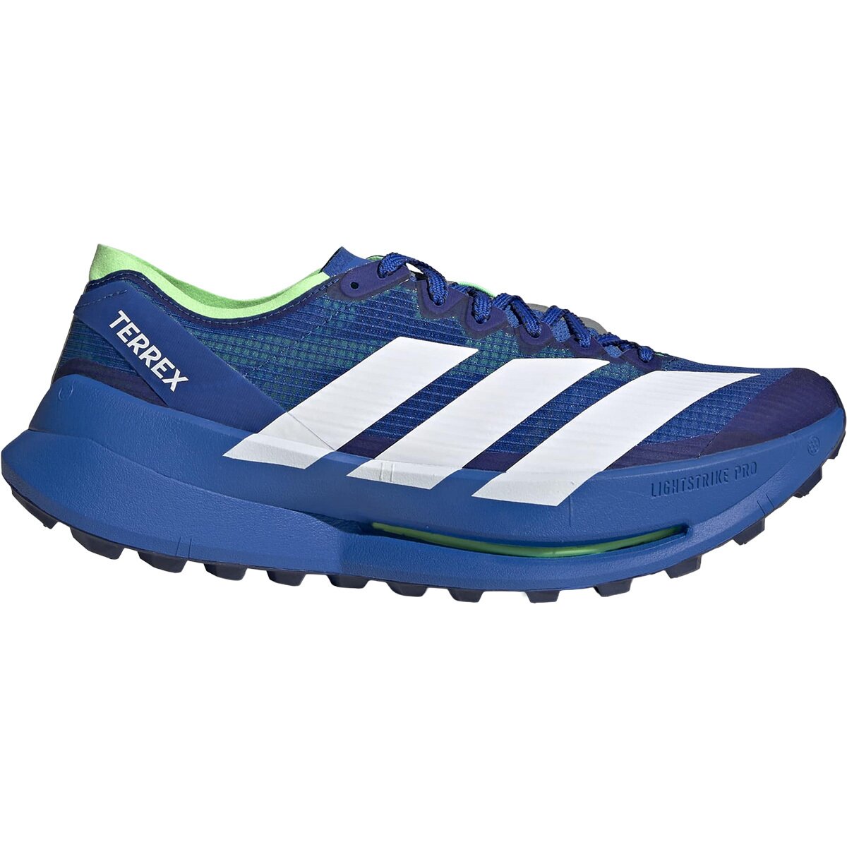 Adidas TERREX Men's Terrex Agravic Speed Ultra 2 Trail Running Shoe in Blue / Ftwr White / Lime Burst - Size: