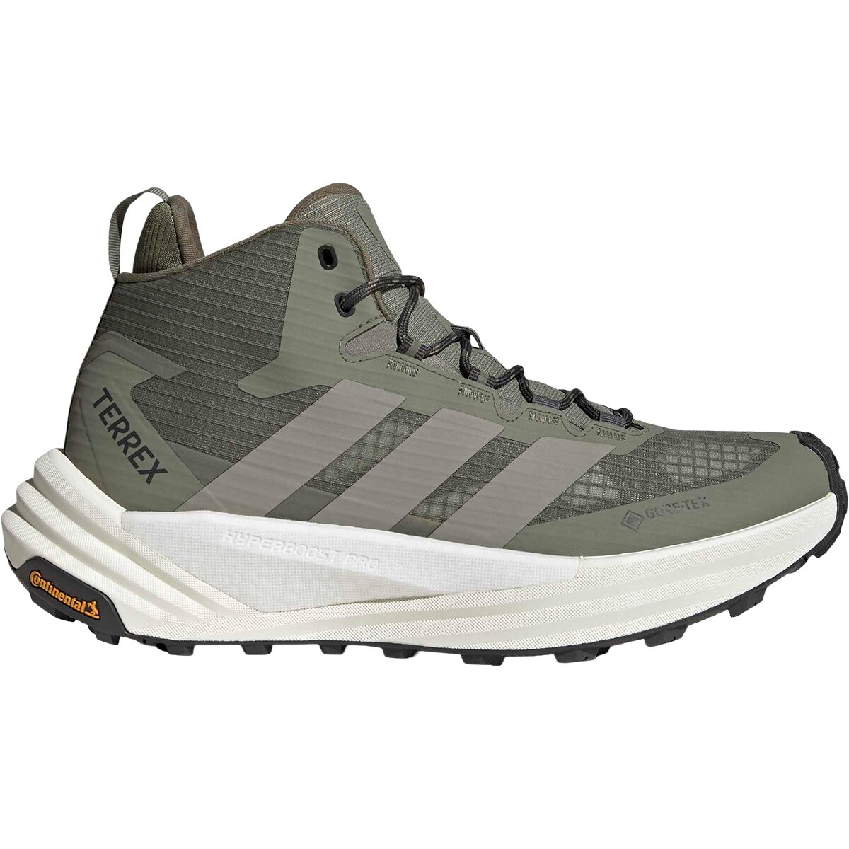 Adidas TERREX Adidas TERREX Men's Terrex Freehiker 3 Mid GTX Hiking Boot in Olive Strata / Silver Pebble / Grey Six - Size: 11.5 - $129.97 at Steep and Cheap