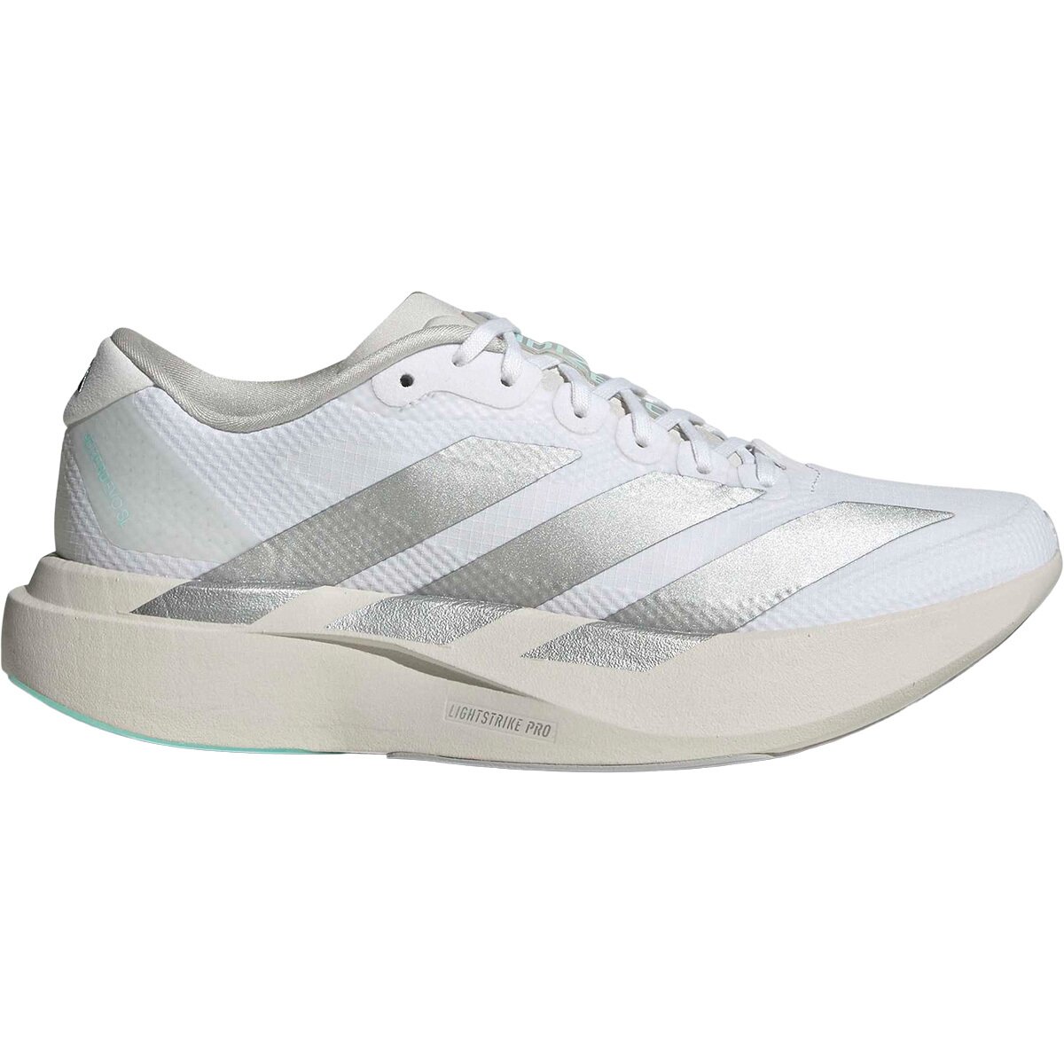 Adidas Women's Adizero Evo SL Woven Running Shoe in Ftwr White / Clear Aqua - Size: 9