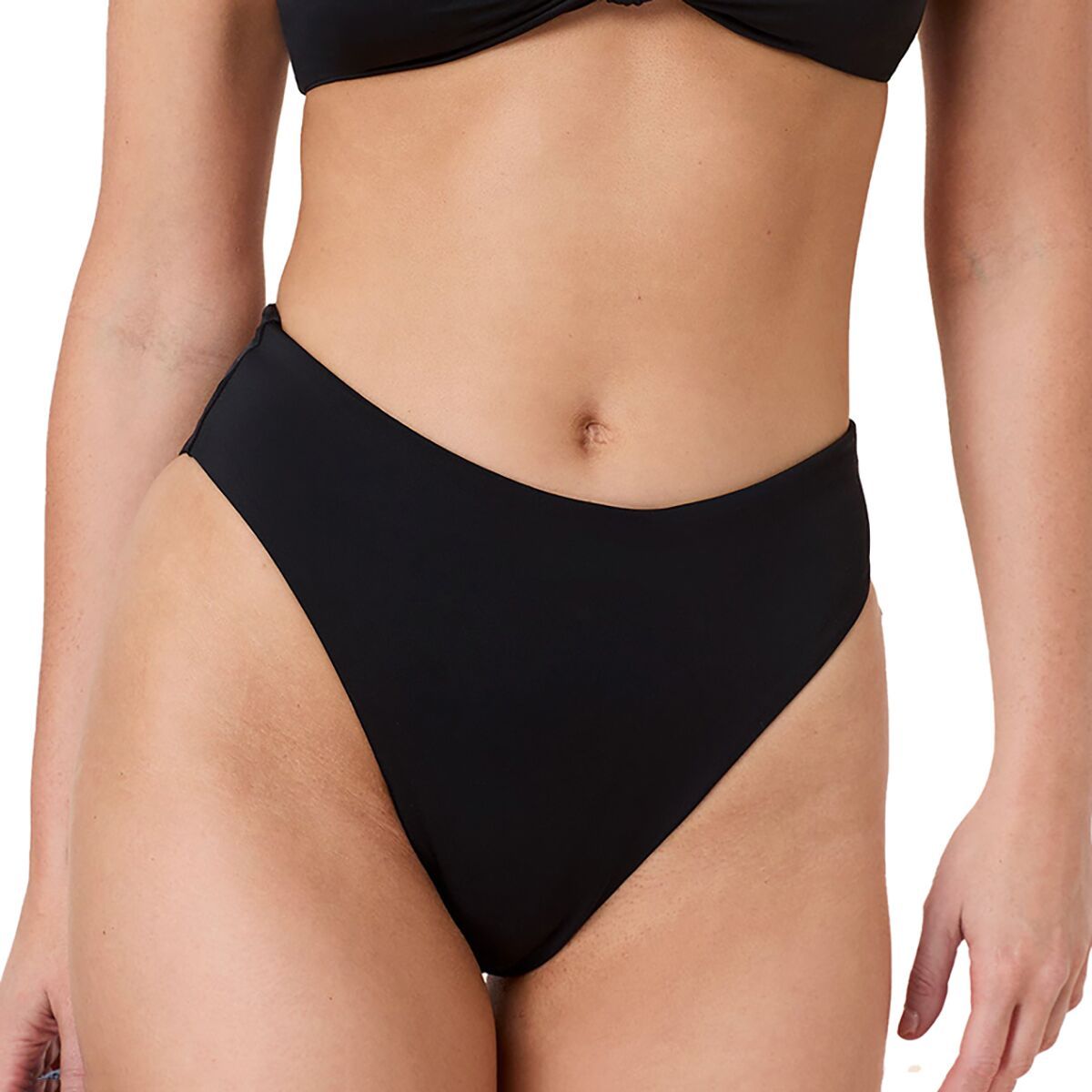 Andie Women's 90s High Waisted Bikini Bottom in Black - Size: Medium