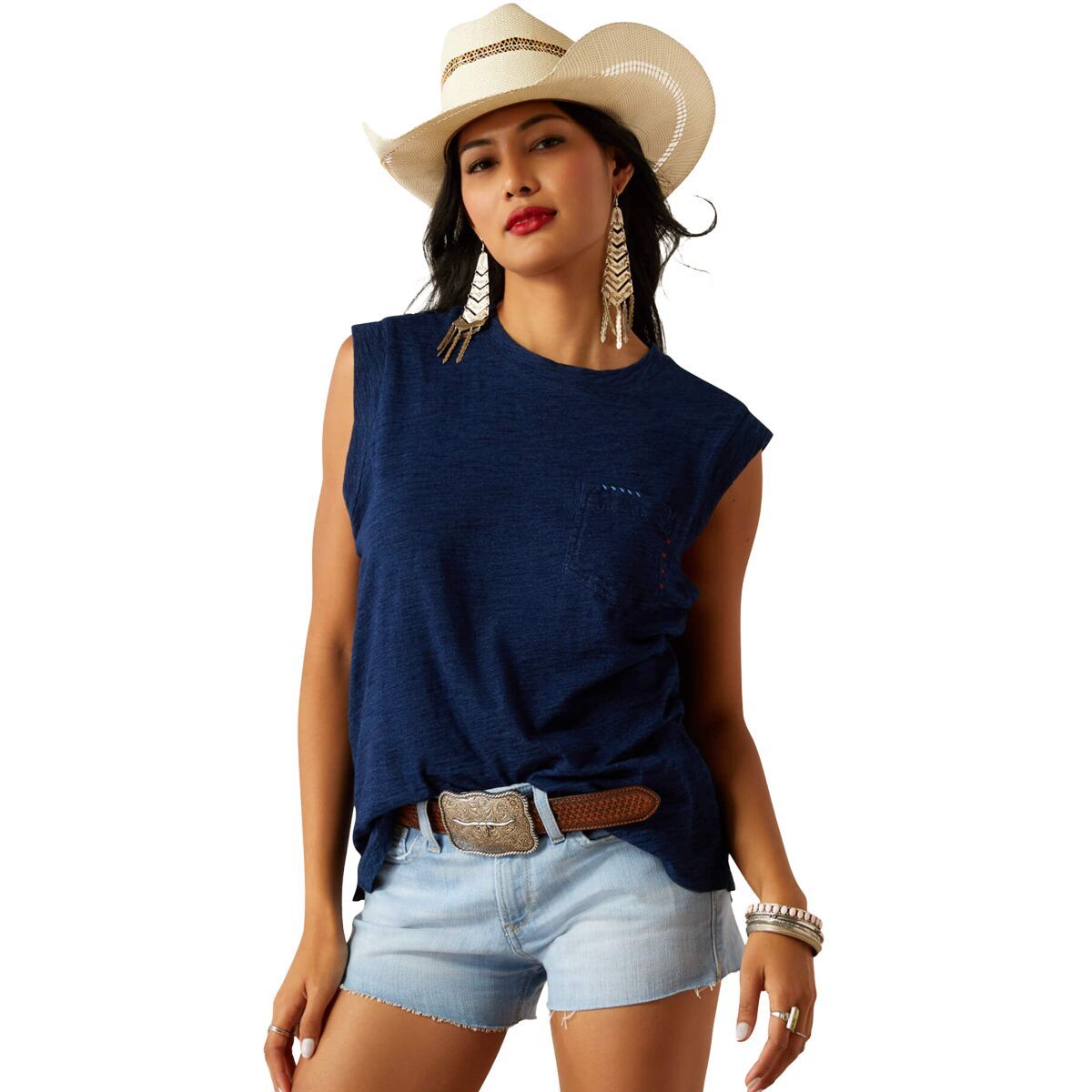 Ariat Women's Repaired T-Shirt in Indigo - Size: XS