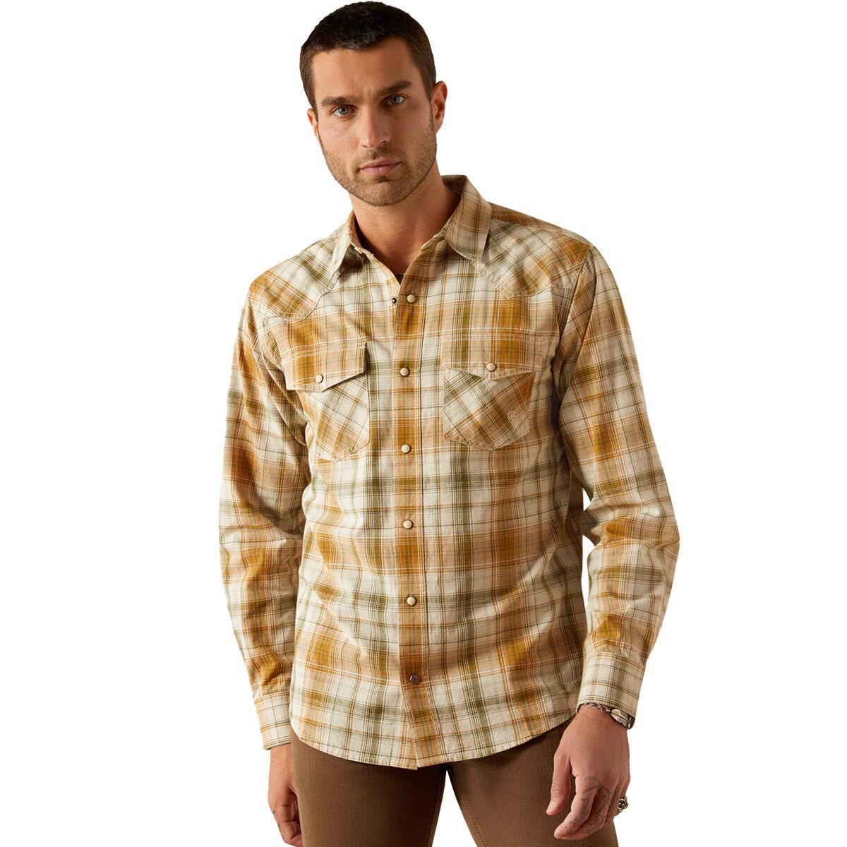 Ariat Men's Halston Retro Fit Shirt in Khaki - Size: XXL