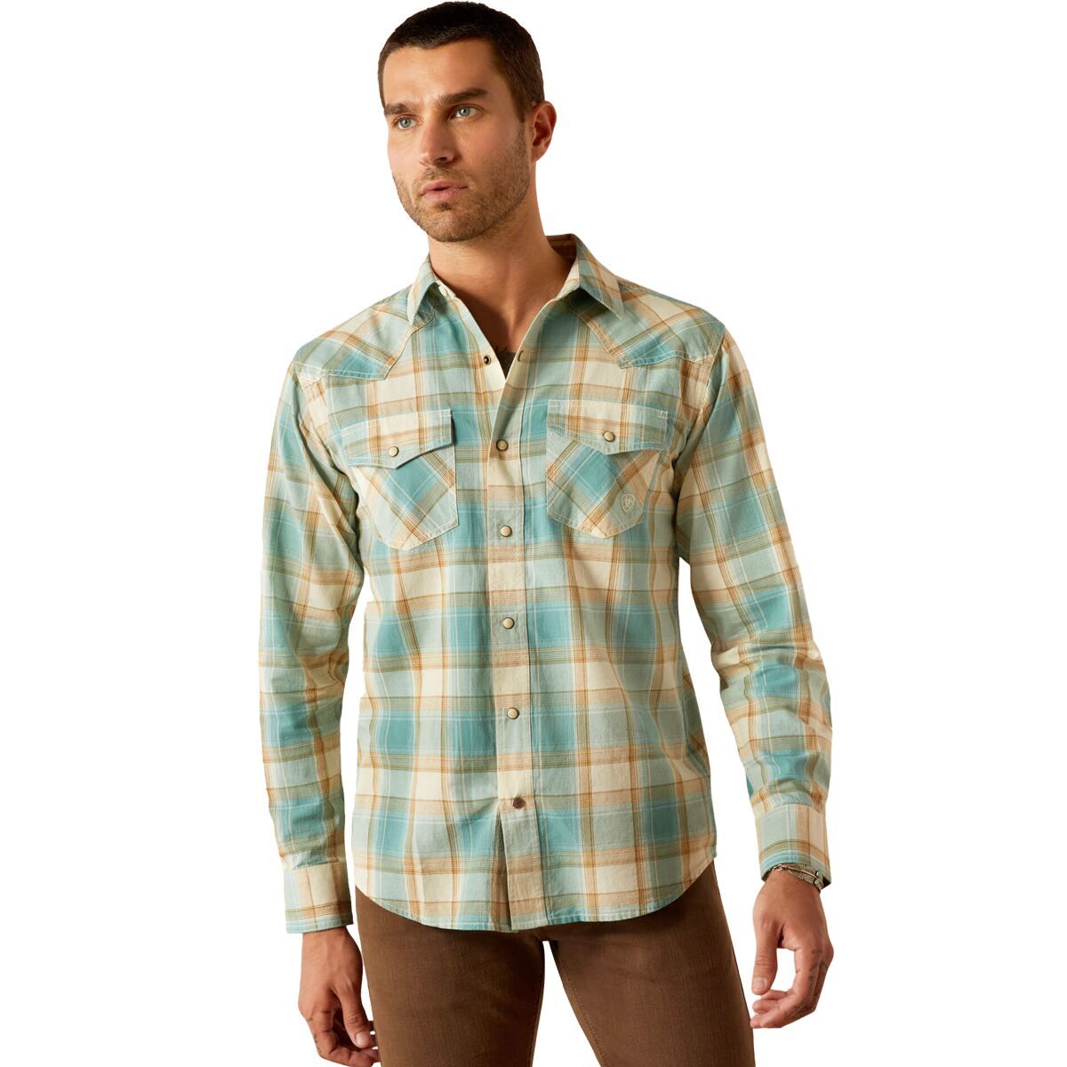 Ariat Men's Hardin Retro Fit Shirt in Turquoise - Size: XXL