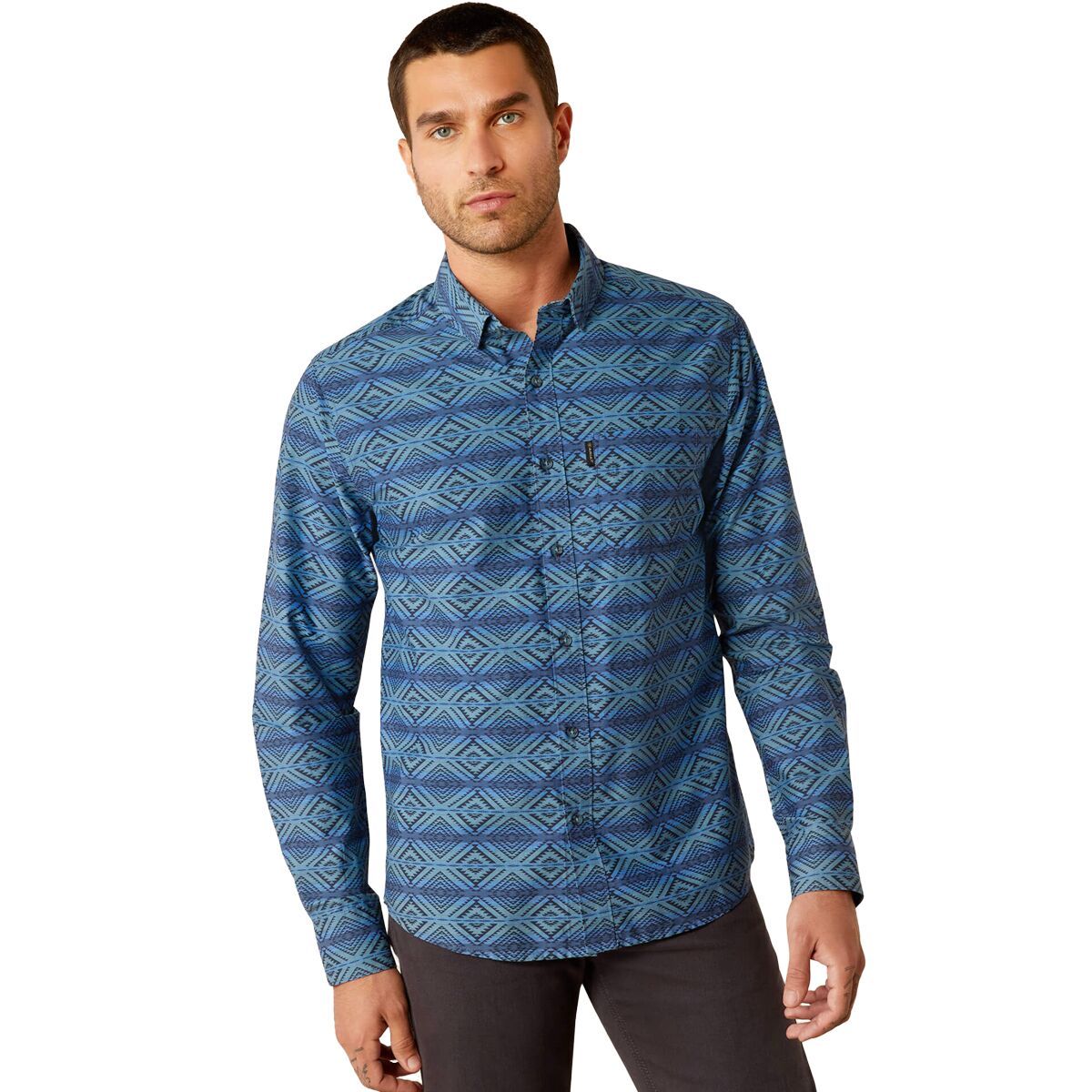 Ariat Men's McKay Modern Fit Shirt in Dark Blue - Size: Small