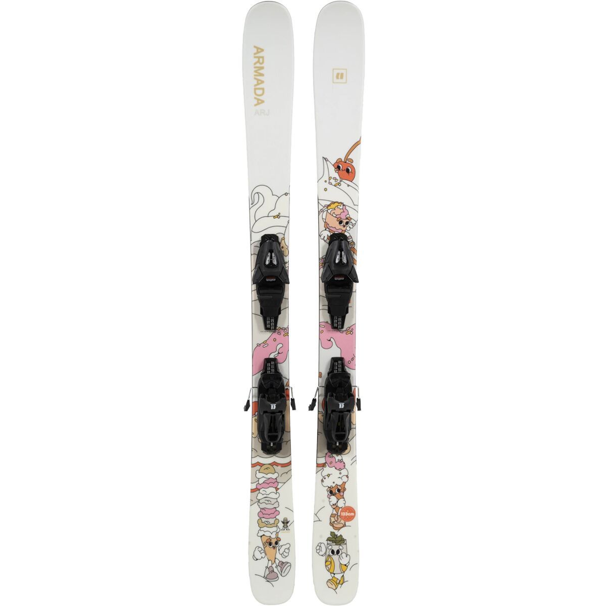 Armada ARJ Ski + C5 Binding - 2025 - Kids' in Pop Art White - Size: 133cm