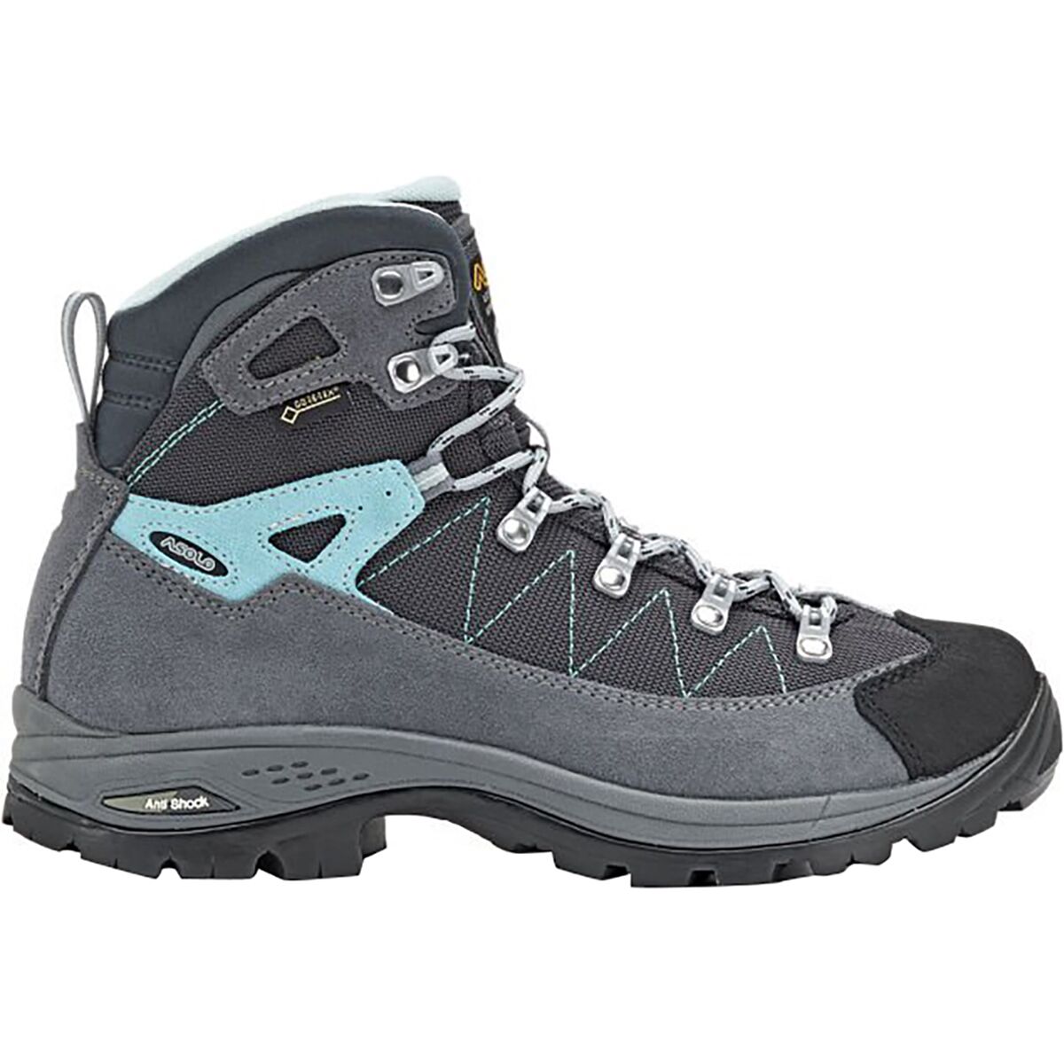 Asolo Women's Finder GV Hiking Boot in Grey / Gunmetal / Pool Side - Size: 9.5