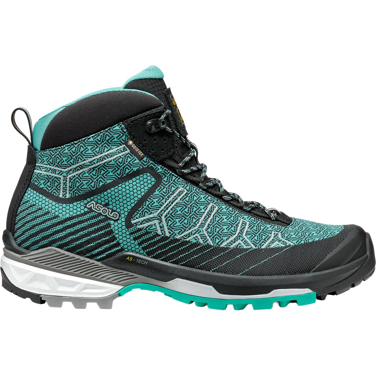 Asolo Women's Falcon Evo Jaquard GV Hiking Boot in Black / Aqua Green - Size: