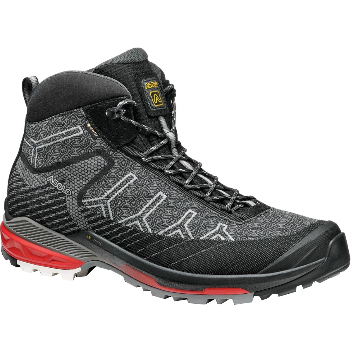 Asolo Men's Falcon Evo Jaquard GV Hiking Boot in Black / Red - Size: