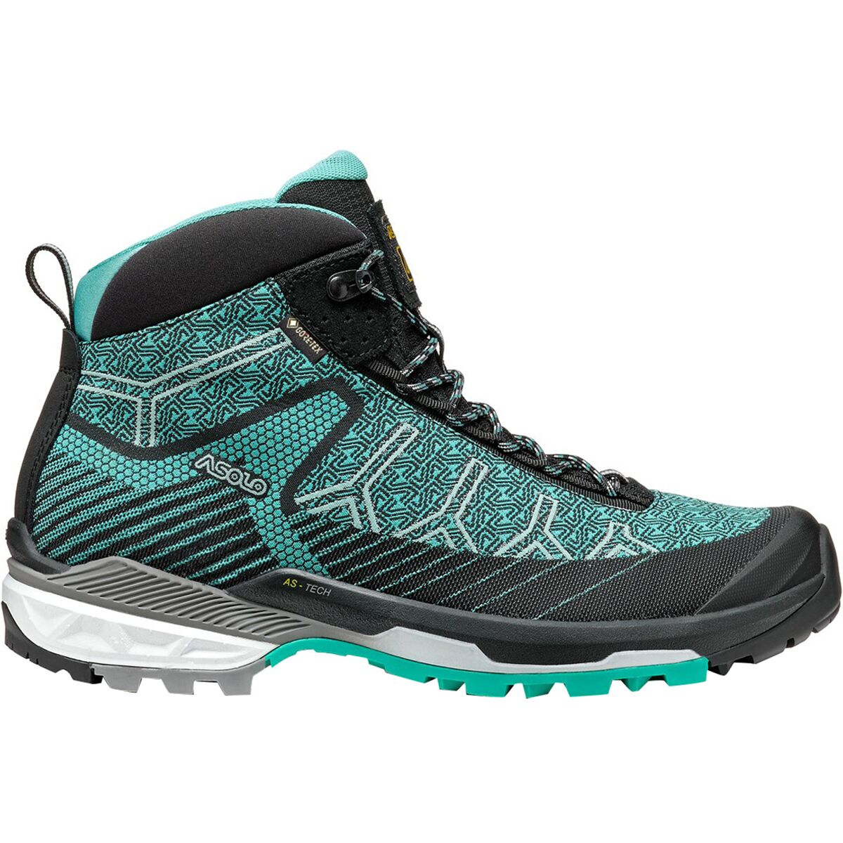 Asolo Women's Falcon Evo Jaquard GV Hiking Boot in Black / Aqua Green - Size: