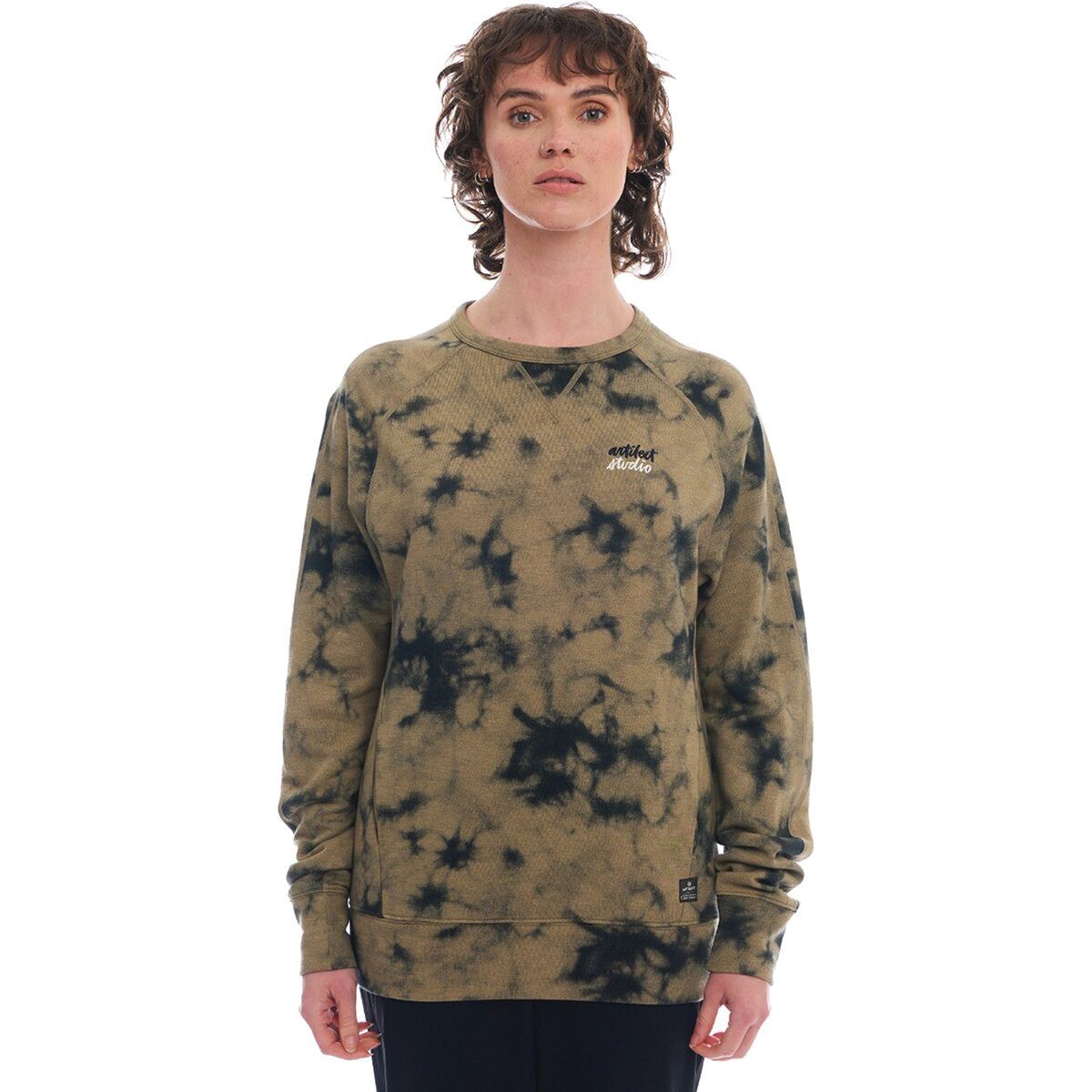 Women's Artilectual Crew Script Long-Sleeve Shirt in Black - Size: XS