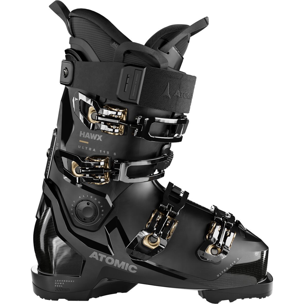 Atomic Women's Hawx Ultra 115 S GW Boot - 2025 in Black / Gold - Size: 22.0/22.5
