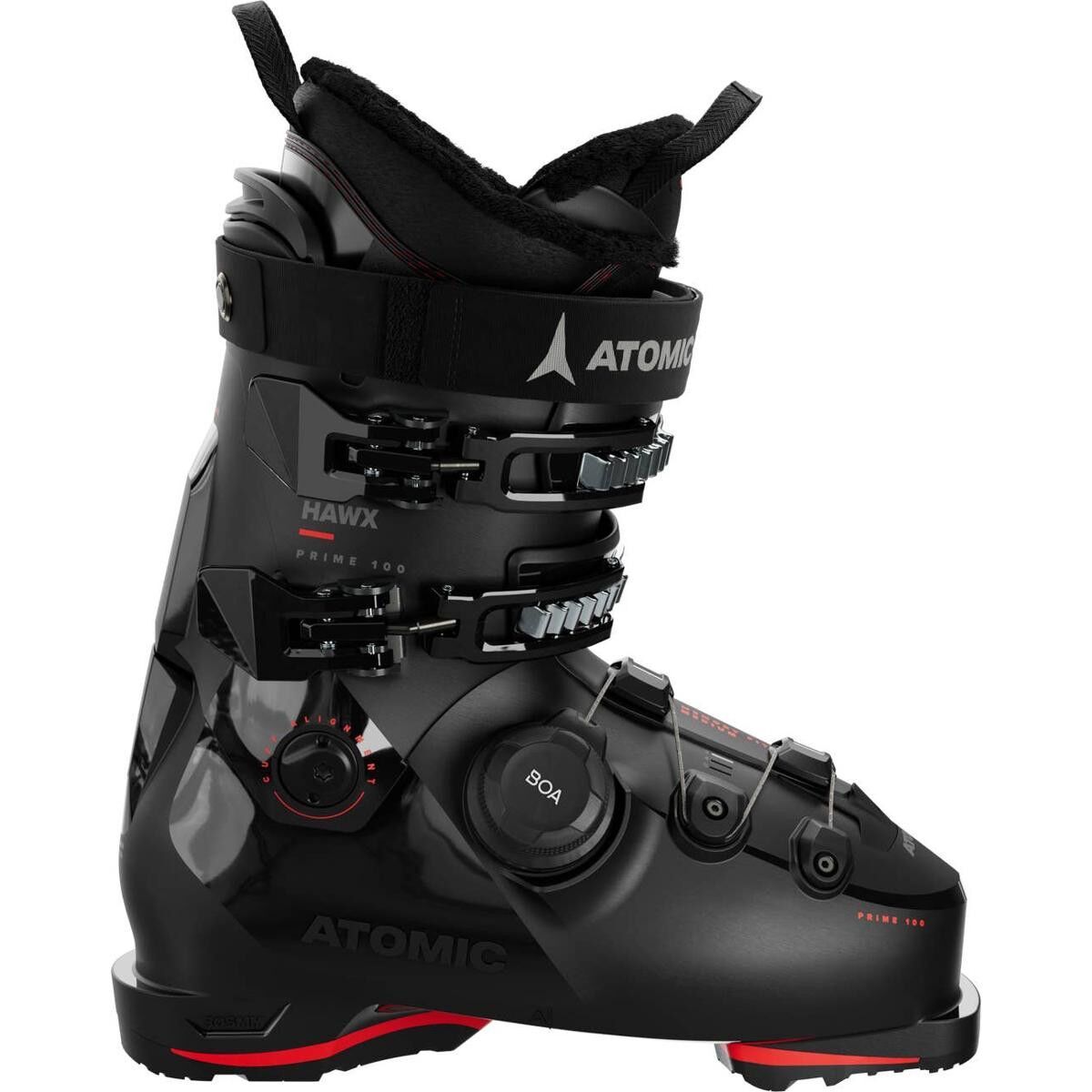 Atomic Hawx Prime 100 Boa GW Ski Boot - 2025 in Black / Red - Size: 29.0/29.5