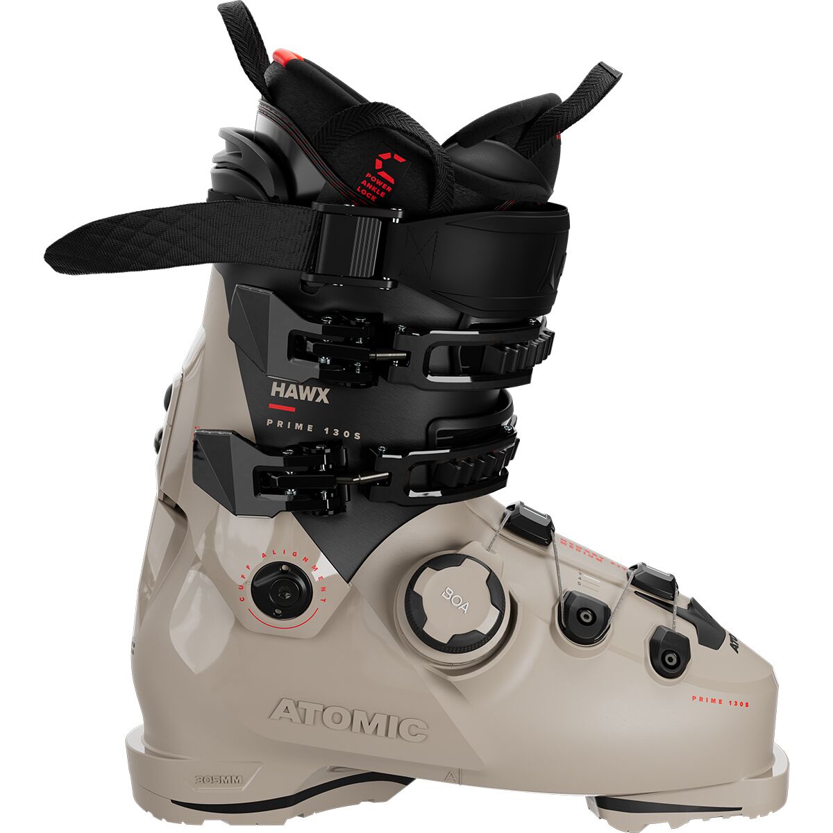 Atomic Atomic Hawx Prime 130 S Boa GW Ski Boot - 2026 in Cement / Black / Red - Size: 26.0/26.5 - $533.97 at Steep and Cheap