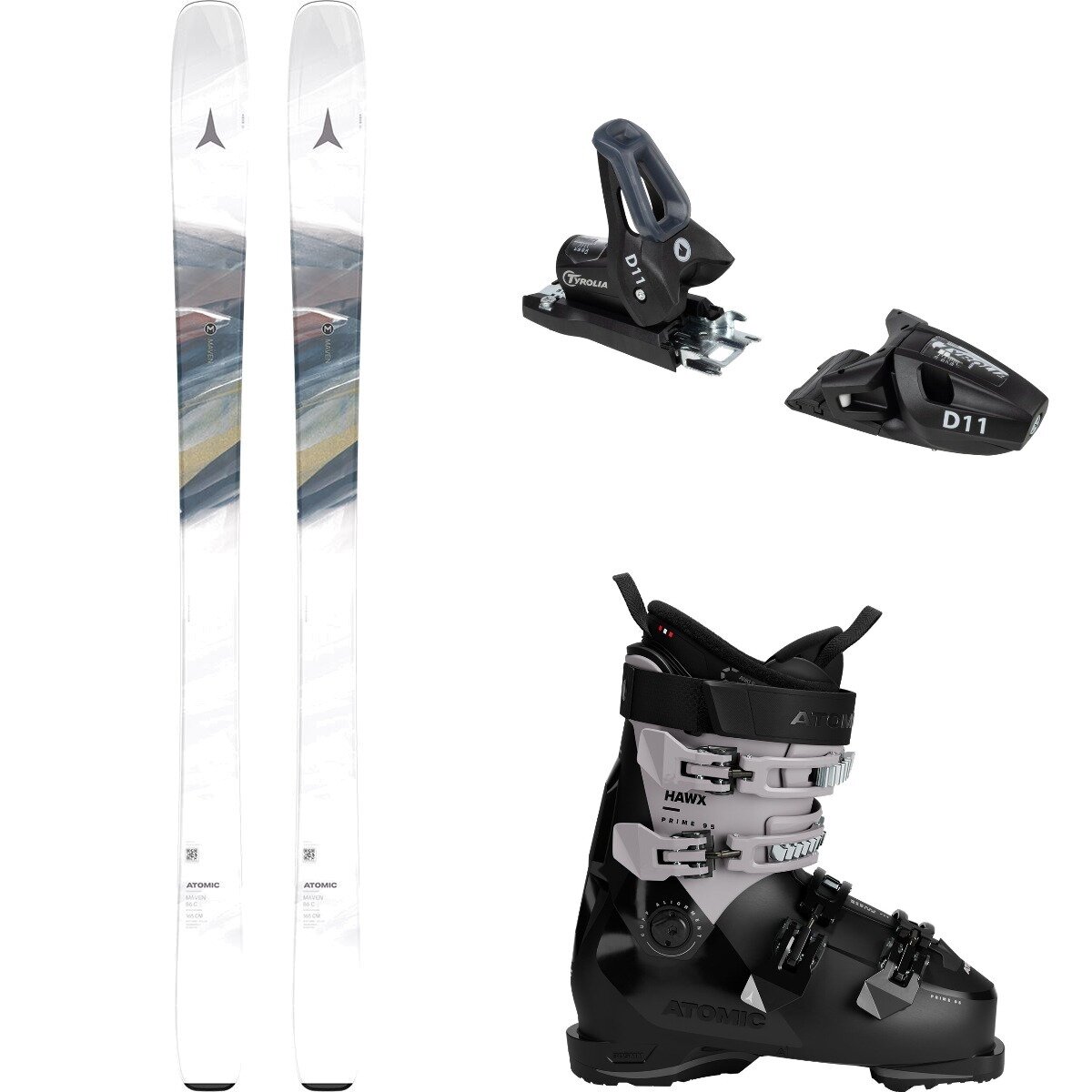 Atomic W Maven 86 C Ski + D11 GW + Hawx Prime 95 Boot - 2026 in Whtout / Solid Blk - Size: 159cm/90mm/23.0/23.5