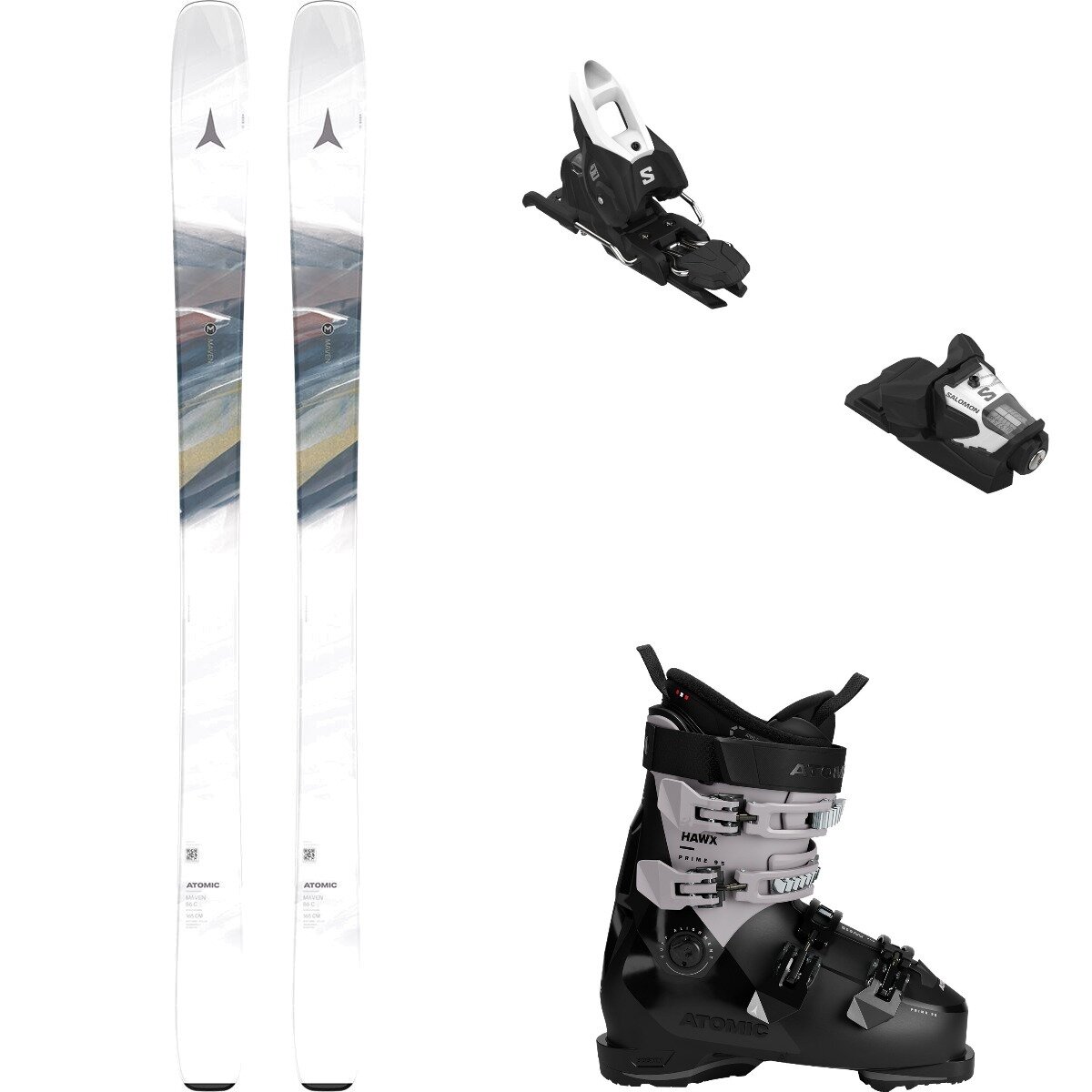 Atomic W Maven 86 C Ski + Stage GW 11 + Hawx Prime 95 Boot - 2026 in Whtout - Size: 153cm/90mm/26.0/26.5