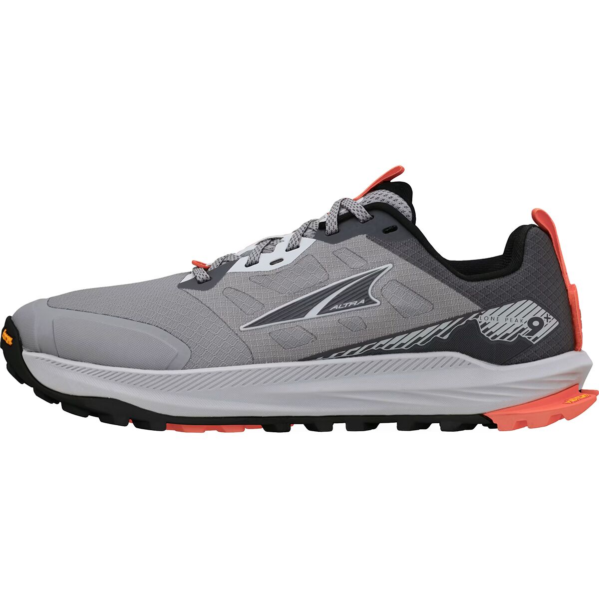 Altra Women's Lone Peak 9+ Wide Trail Running Shoe in Gray / Orange - Size: