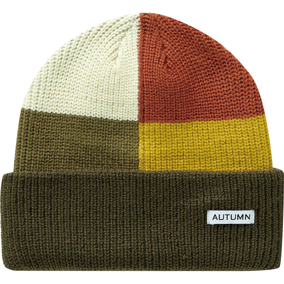 Autumn Patchwork Beanie in Army