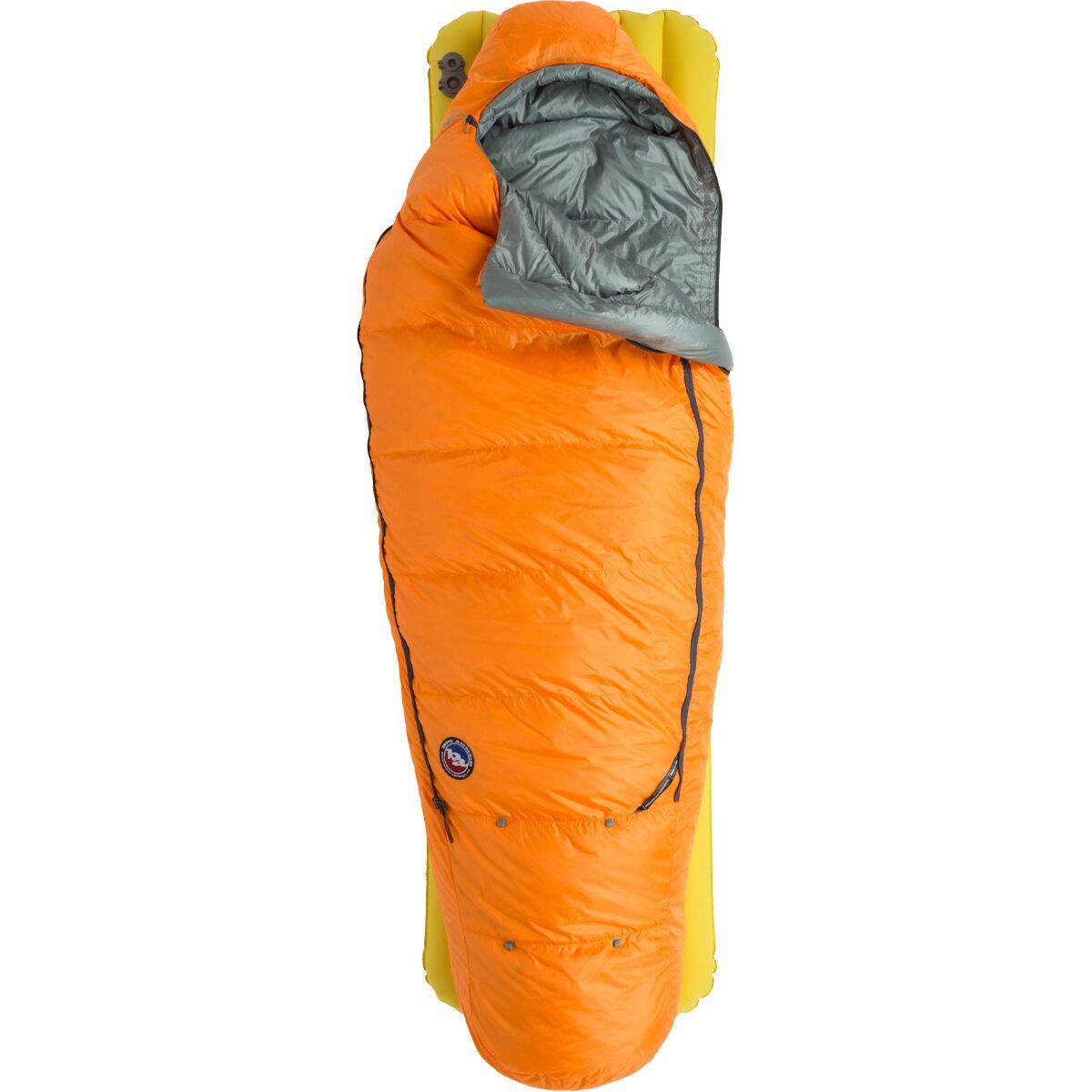 Big Agnes Torchlight EXP Sleeping Bag: 20F Down - Kids' in Tangelo / Chinois Green