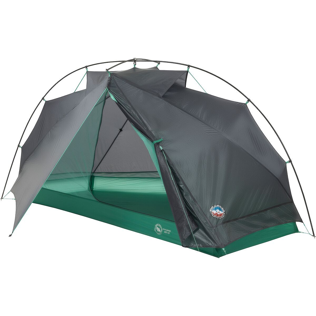Big Agnes Pitchpine VST Tent: 1.5-Person 3-Season in Asphalt / Mint Leaf - Size: 1.5P