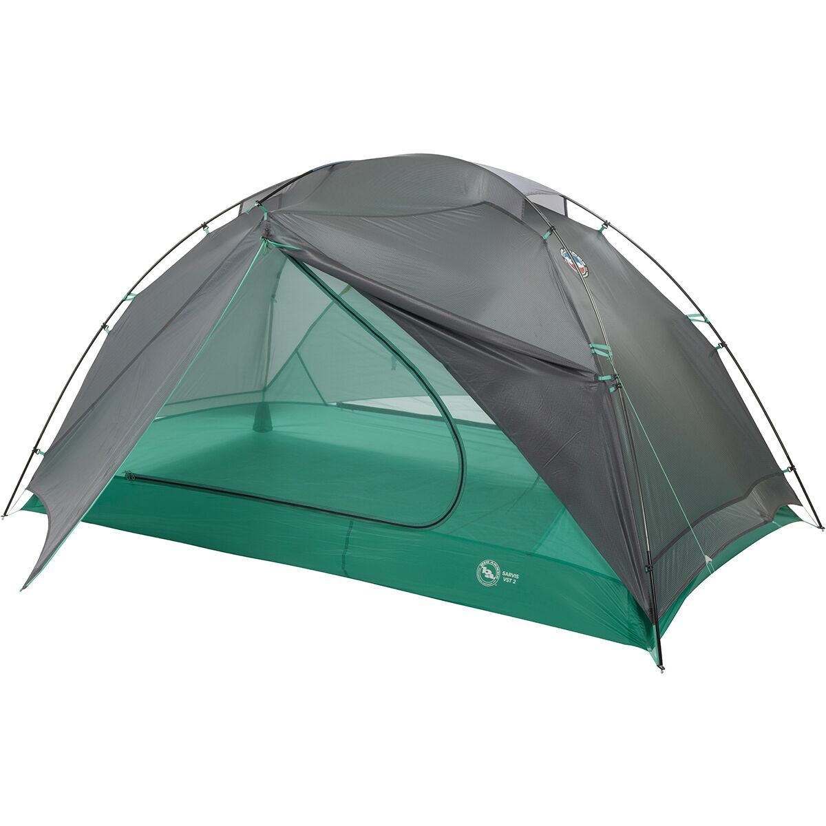 Big Agnes Sarvis VST Tent: 2-Person 3-Season in Asphalt / Mint Leaf
