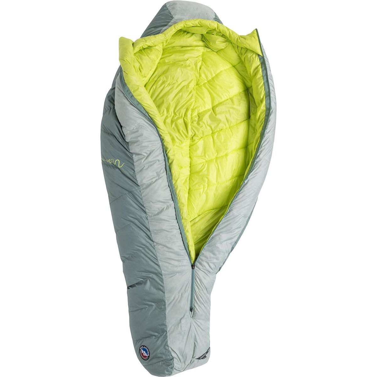 Big Agnes Sidewinder SL Sleeping Bag: 20F Down in Chinois Green / Mercury / Evening Primrose - Size: regular