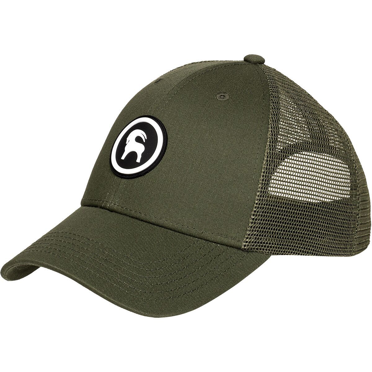 Backcountry Patch Goat Trucker Hat in Black / Grey