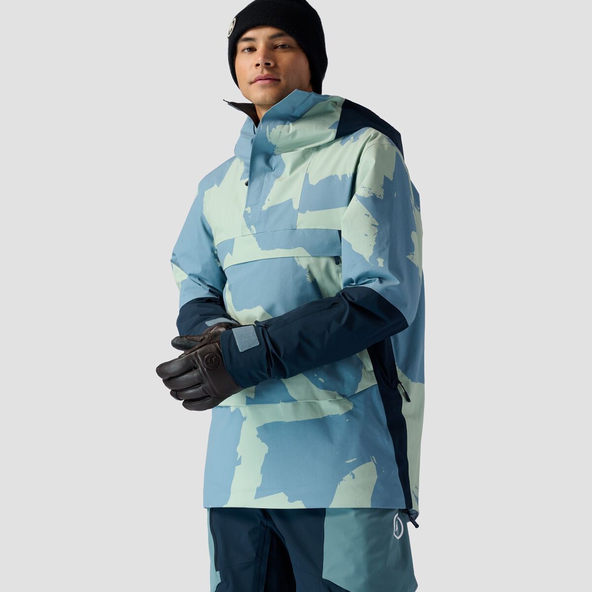 Backcountry Men's Last Chair Stretch Insulated Anorak in Goblin Blue Check Camo - Size: XL