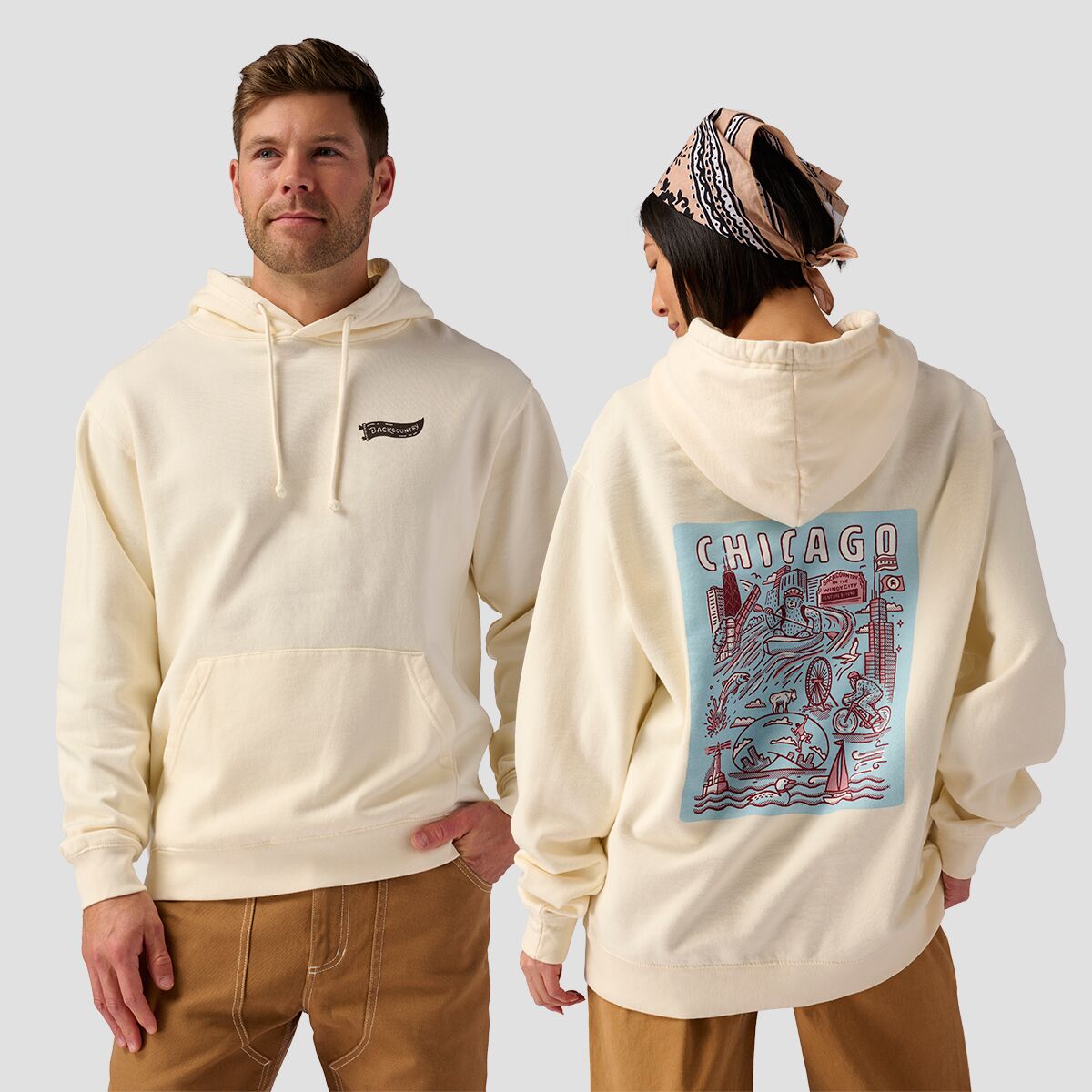 Backcountry Backcountry BGA Chicago Poster Hoodie in Vintage White - Size: Medium - $34.50 at Steep and Cheap