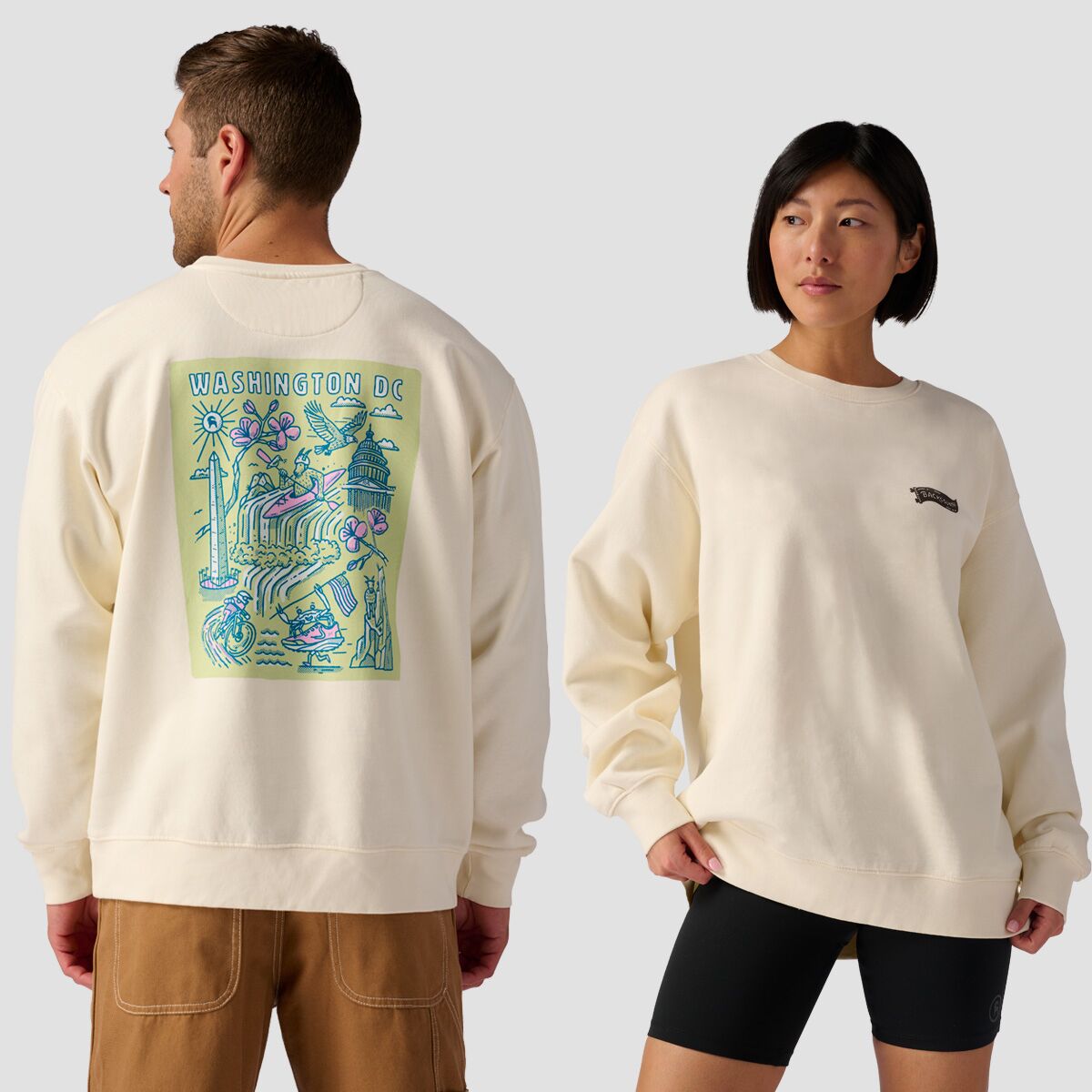Backcountry Backcountry BGA Washington DC Poster Crew Sweatshirt in Vintage White - Size: Medium - $29.50 at Steep and Cheap
