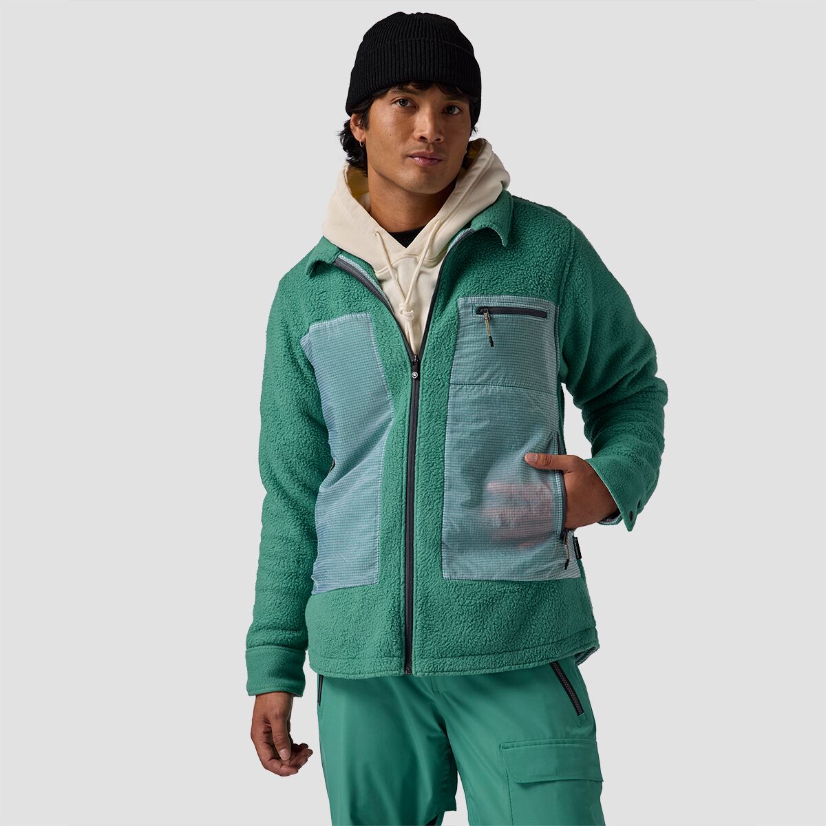 Backcountry Backcountry Men's BGA Wander Pile-Fleece Shirt Jacket in Gearhead Green - Size: Small - $69.50 at Steep and Cheap