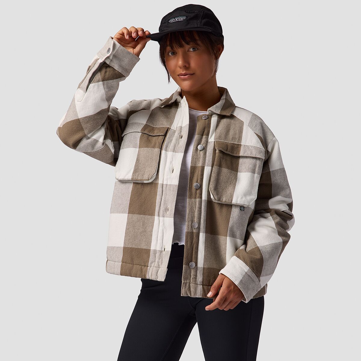 Backcountry Women's Venture Pile-Fleece Lined Flannel Jacket in Fallen Rock Buffalo - Size: Large