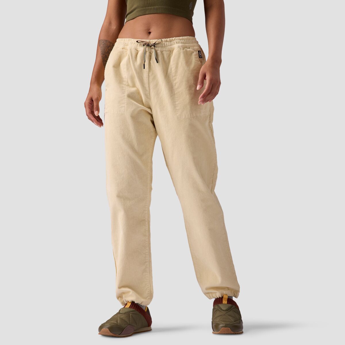 Backcountry Women's Kamas Stretch Corduroy Jogger Pant  in Fog - Size: Small