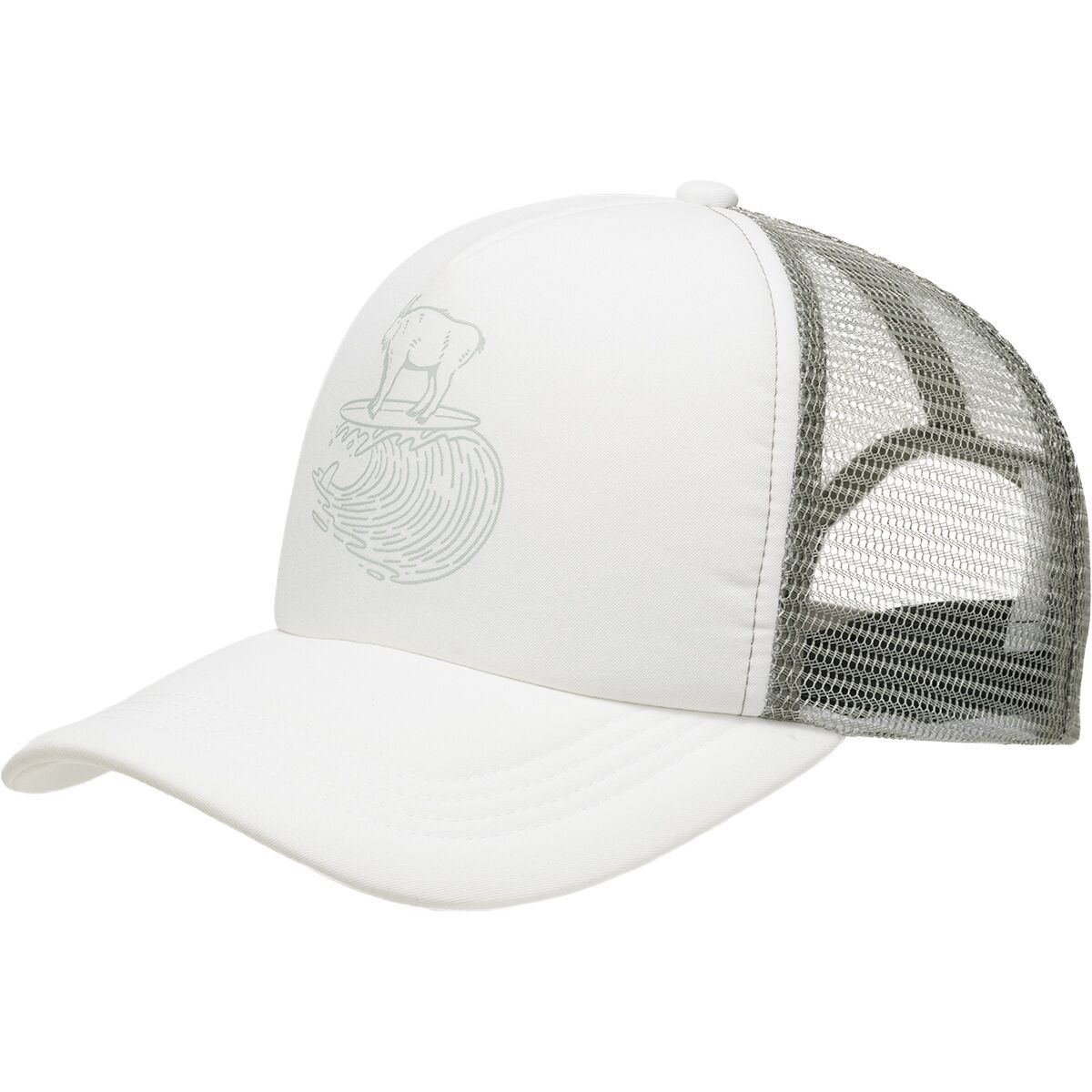 Backcountry Surfing Goat Foam Trucker Hat in White
