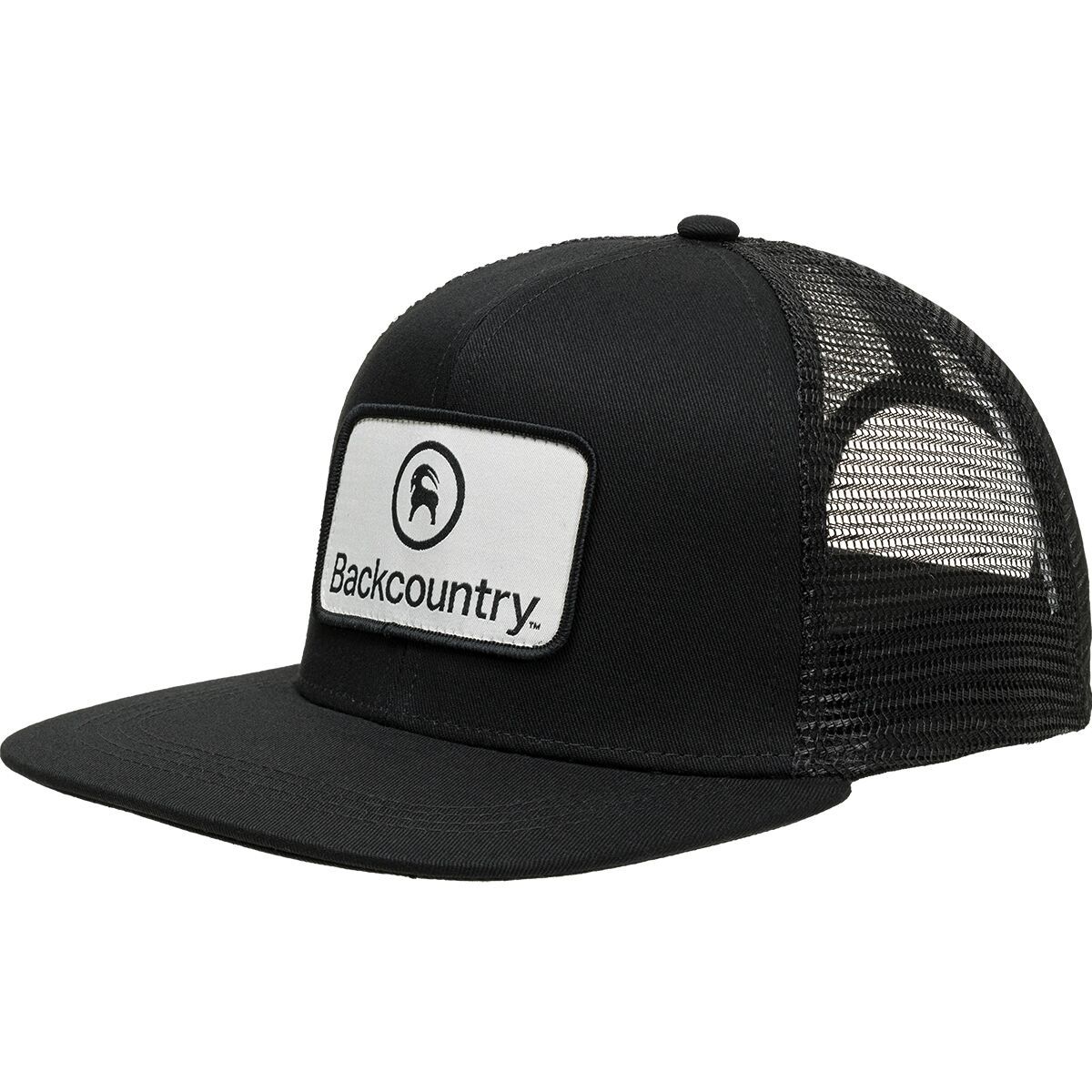 Backcountry Throwback Flat Brim Patch Snapback Hat in Black