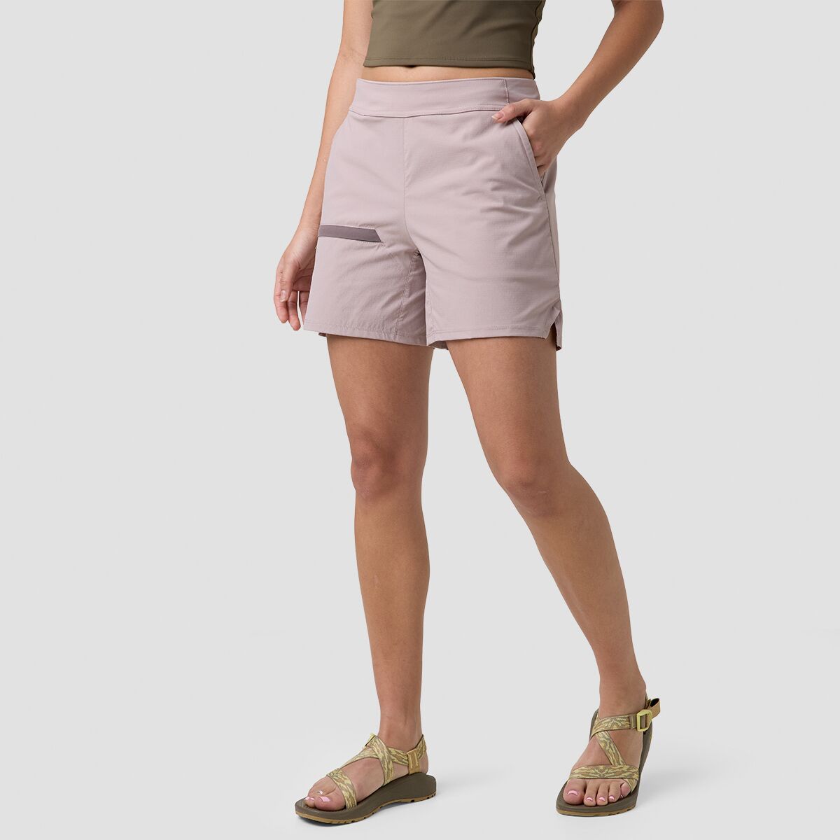 Backcountry Women's BGA Wasatch Ripstop 5in Pull-On Short in Bark / Granite Plum - Size: XXL