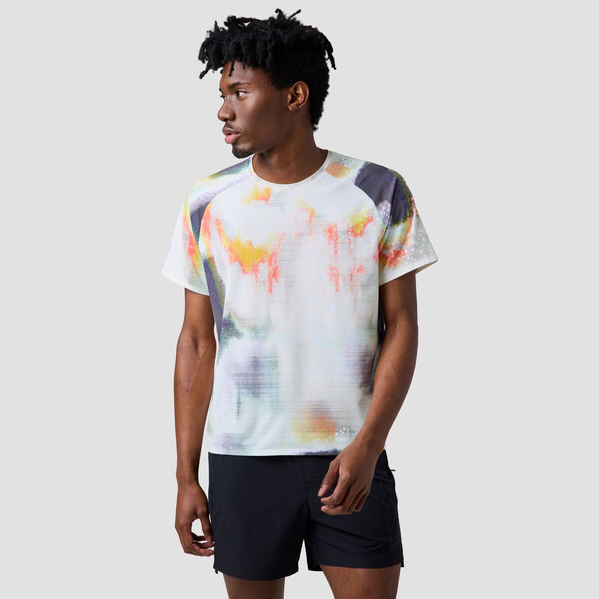 Backcountry Men's BGA Wasatch Adventure Run T-Shirt in Multi Glitch Print - Size: XXL