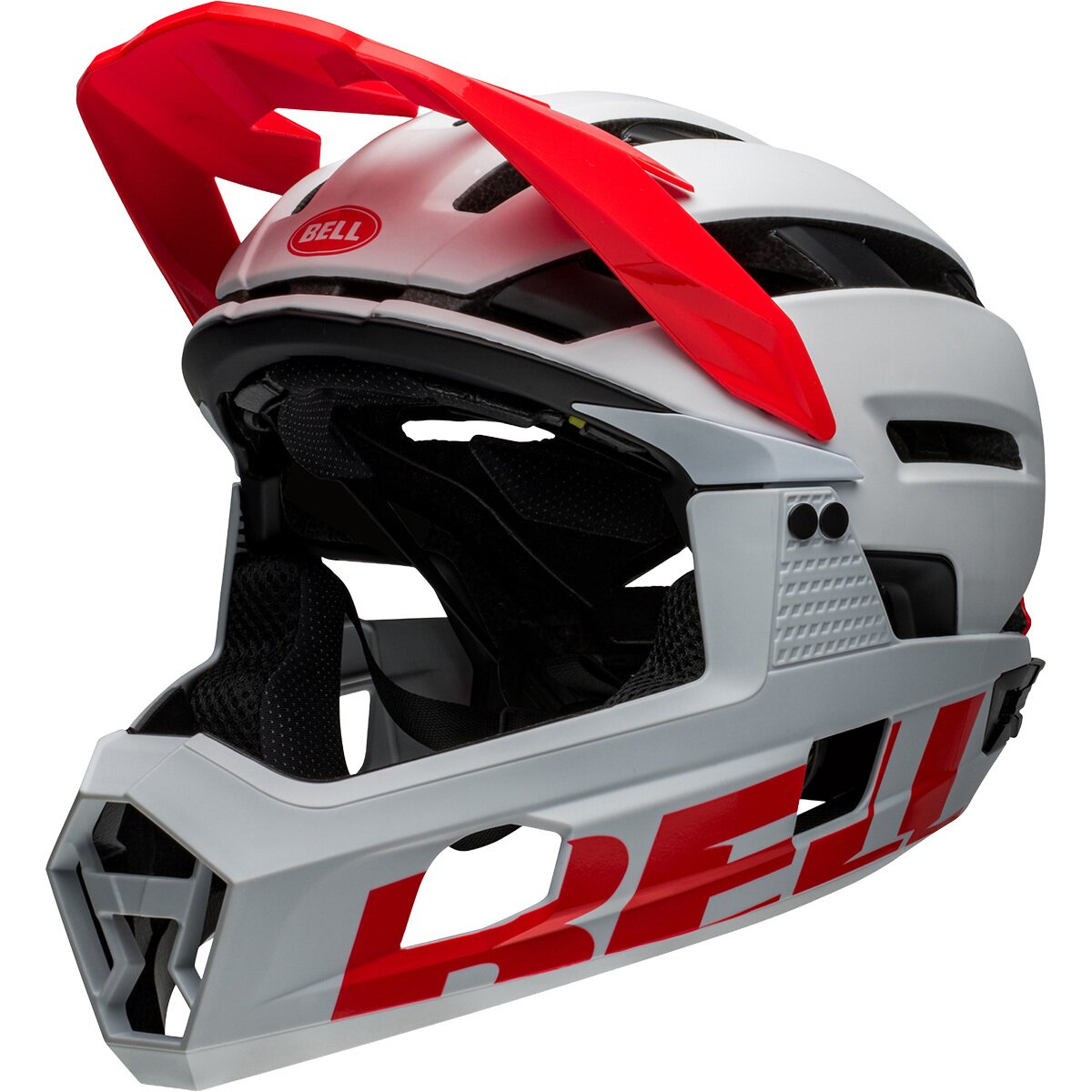 Bell Bell Super Air R Mips Helmet in Matte / Gloss White / Infrared - Size: Large - $197.97 at Steep and Cheap