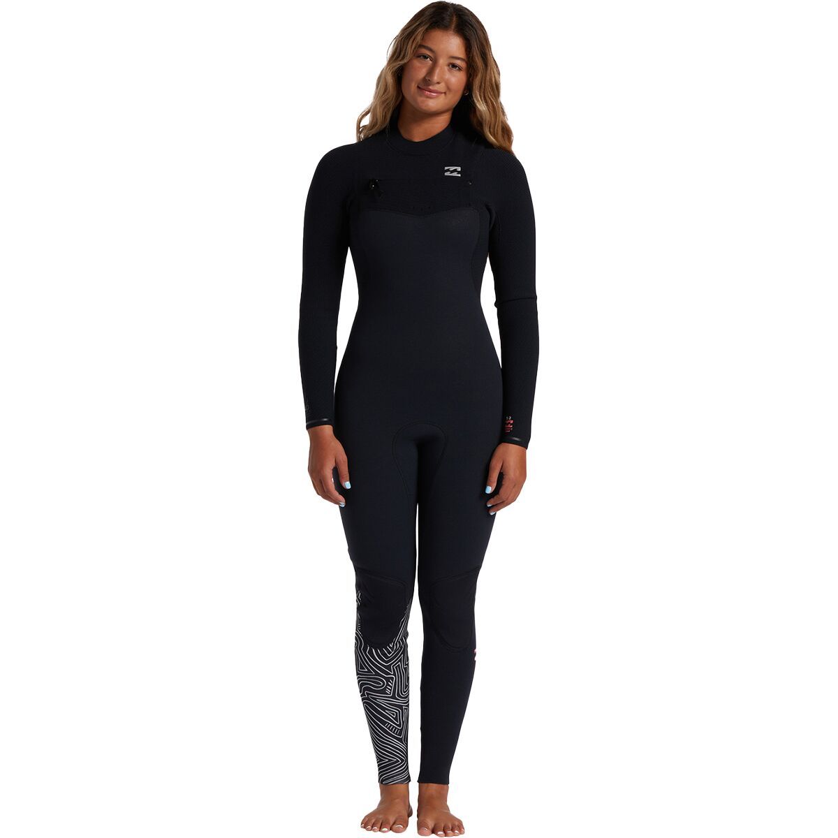Billabong Women's 4/3mm W Furnace Comp Chest-Zip Full Wetsuit in Midnight Trails - Size: 10