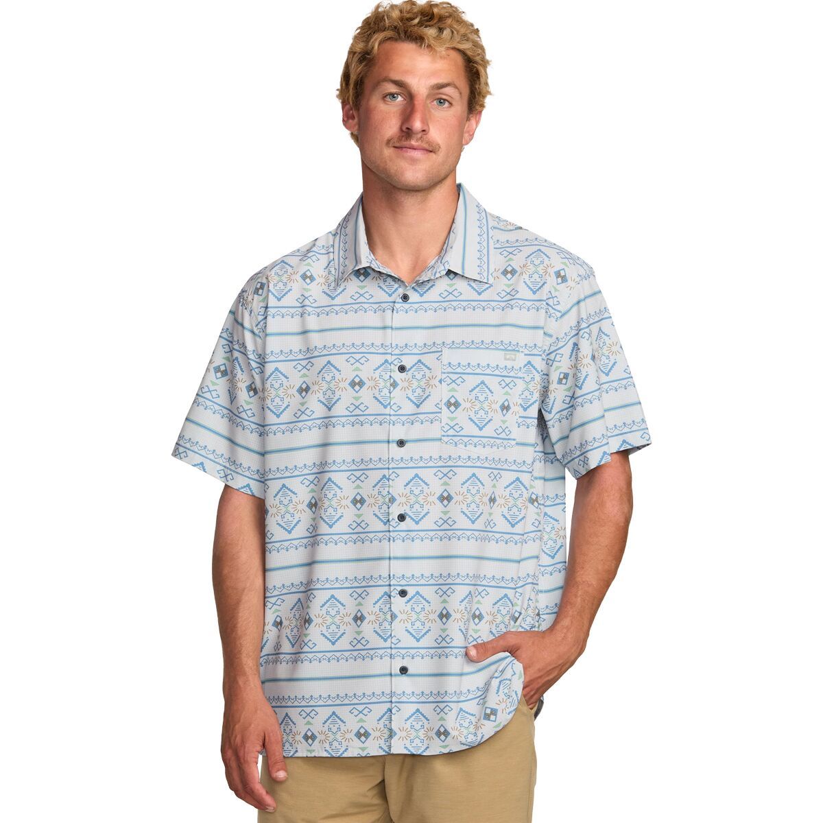 Billabong Men's Surftrek Perf Short-Sleeve Shirt in Alloy - Size: Medium
