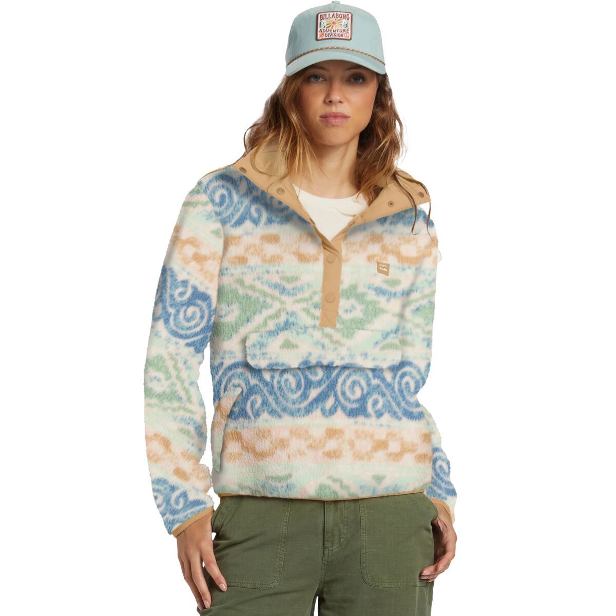 Billabong Women's Switchback Pullover in Blue Haze - Size: L/12