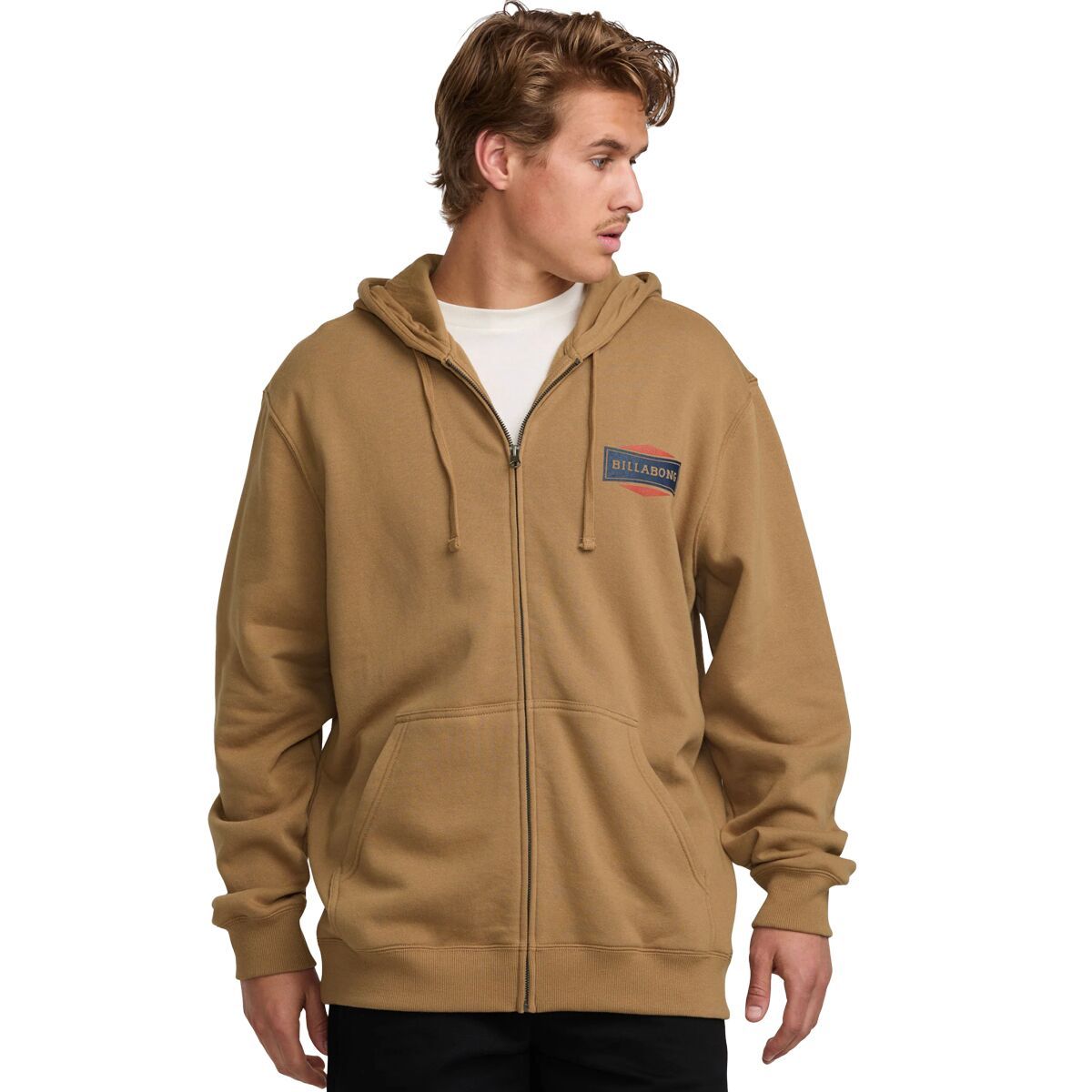 Billabong Men's Short Sands Zip Hoodie in Vintage Brown - Size: XL