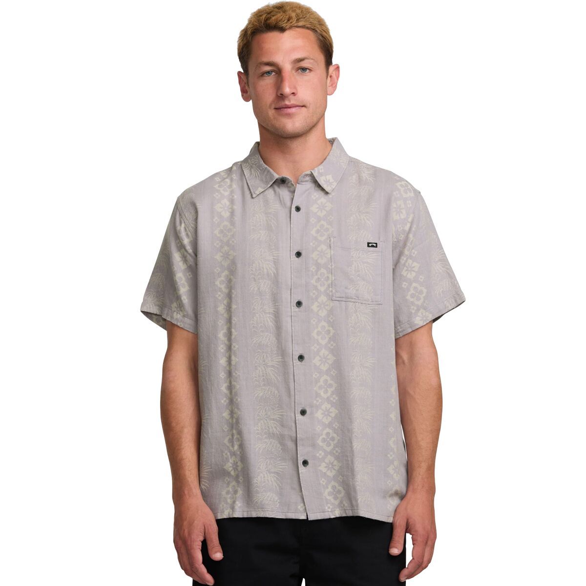 Billabong Men's Sundays Jacquard Short-Sleeve Shirt in Dark Slate - Size: XXL