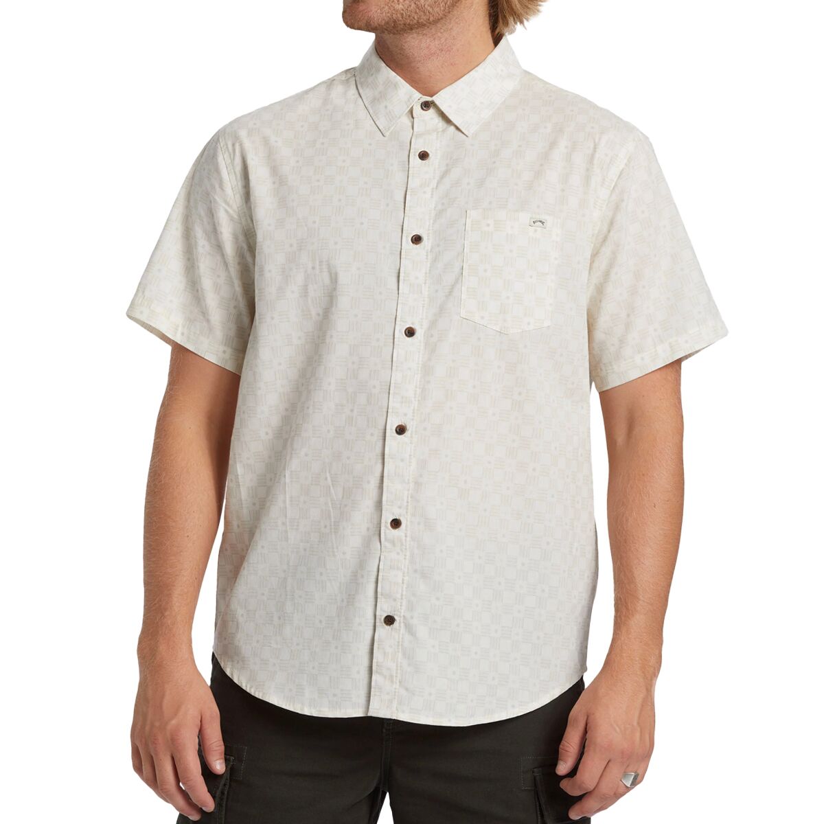 Billabong Men's Sundays Mini Short-Sleeve Shirt in Taupe - Size: Medium