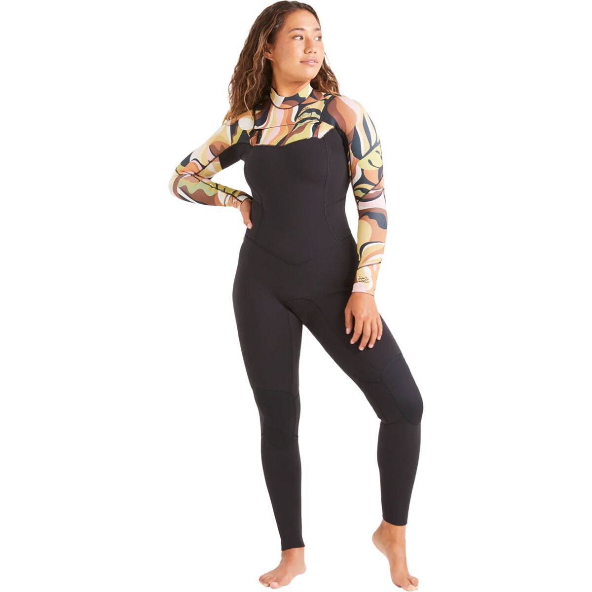 Billabong Women's 3/2 Salty Dayz Chest-Zip Full Wetsuit in Hidden Palms Multi - Size: Large