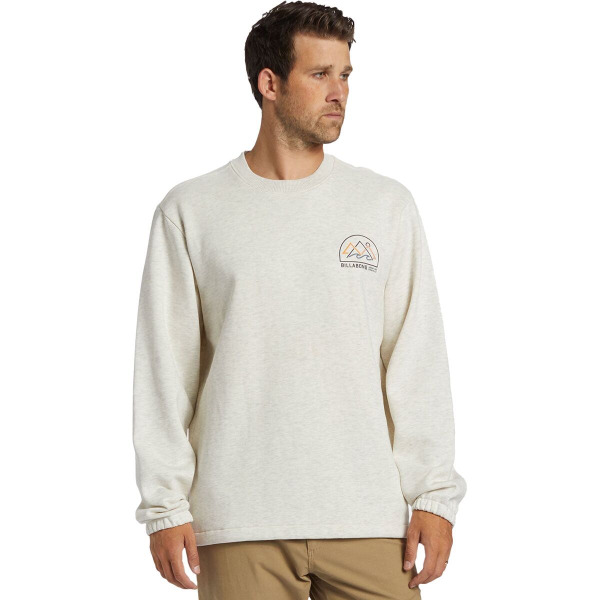 Billabong Men's Compass Crewneck Sweatshirt in Oatmeal Heather - Size: Small
