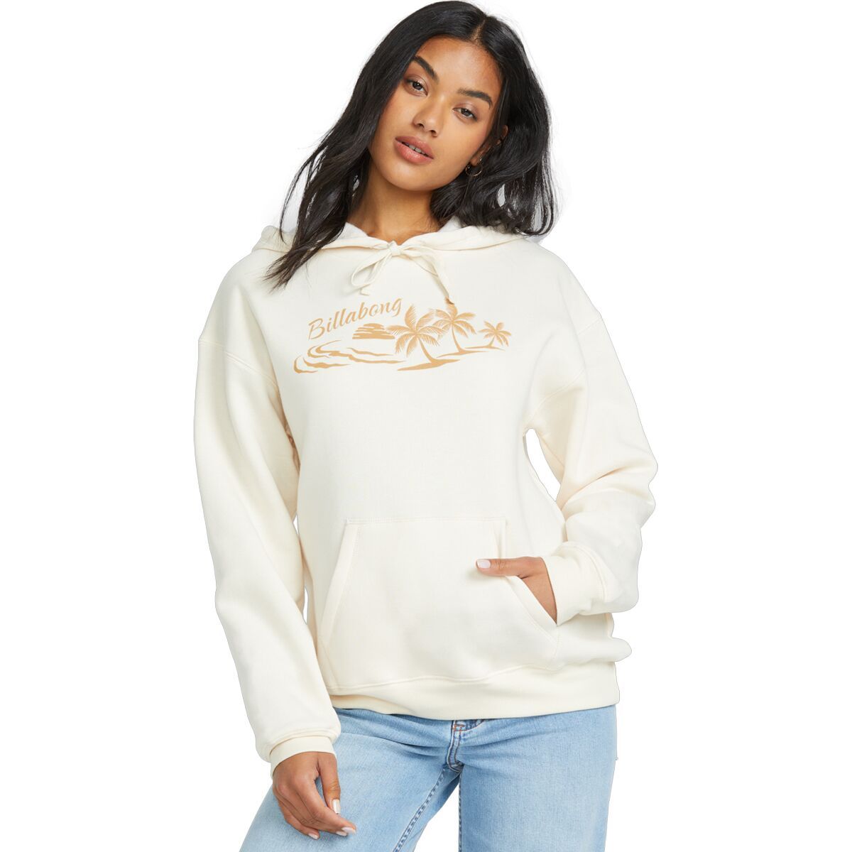 Billabong Women's Beach Tropics Pullover Hoodie in Whitecap - Size: XS