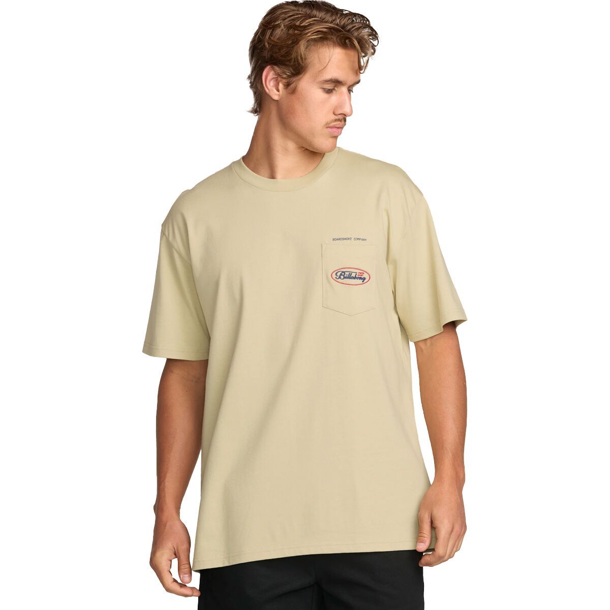 Billabong Men's Bad Dog Pocket Regular T-Shirt in Desert - Size: Small