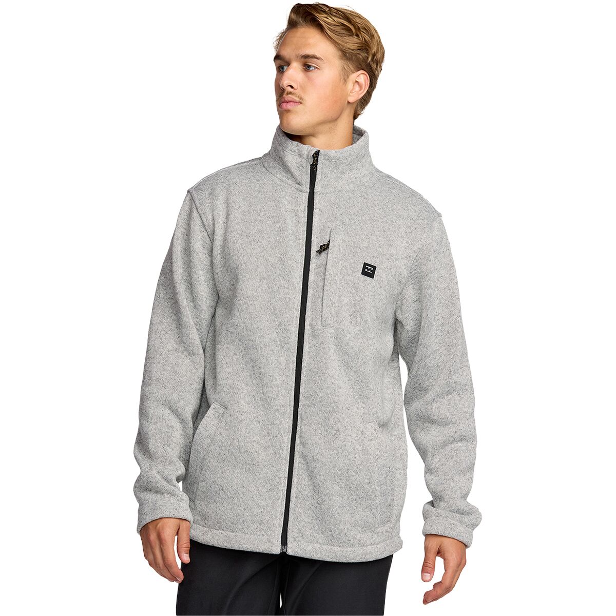Billabong Men's Boundary Mock Neck Zip Jacket in Mrgray Hth - Size: XL